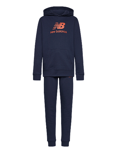 New Balance French Terry Stacked Logo Hoodie Jog Set - JoggingsæT