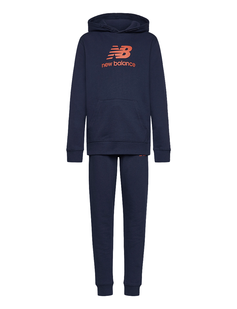 New Balance - New Balance French Terry Stacked Logo Hoodie Jog Set - sportanzüge - nb navy - 0