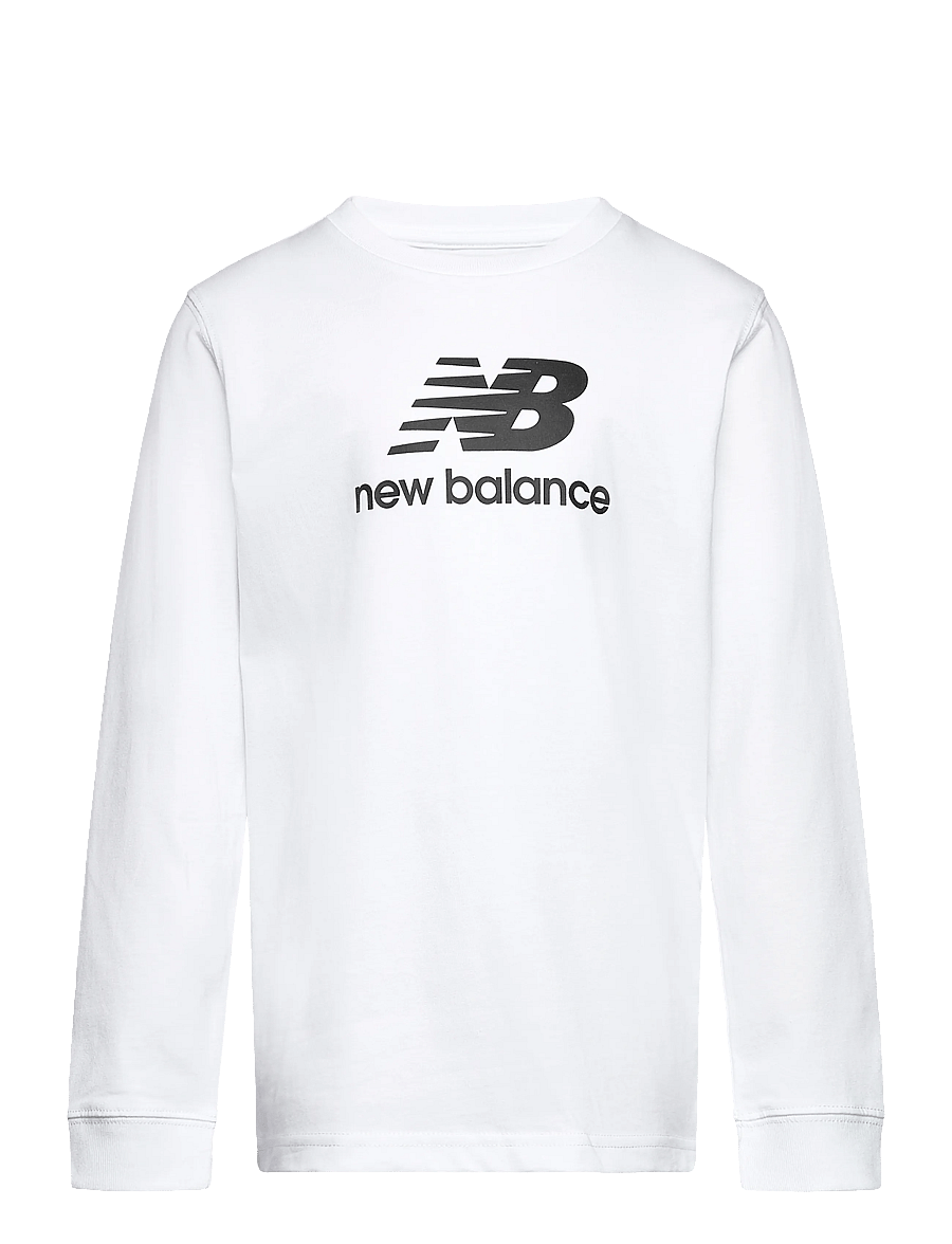 New Balance - New Balance Jersey Stacked Logo LS Tee - langärmelig - nb bright white - 0