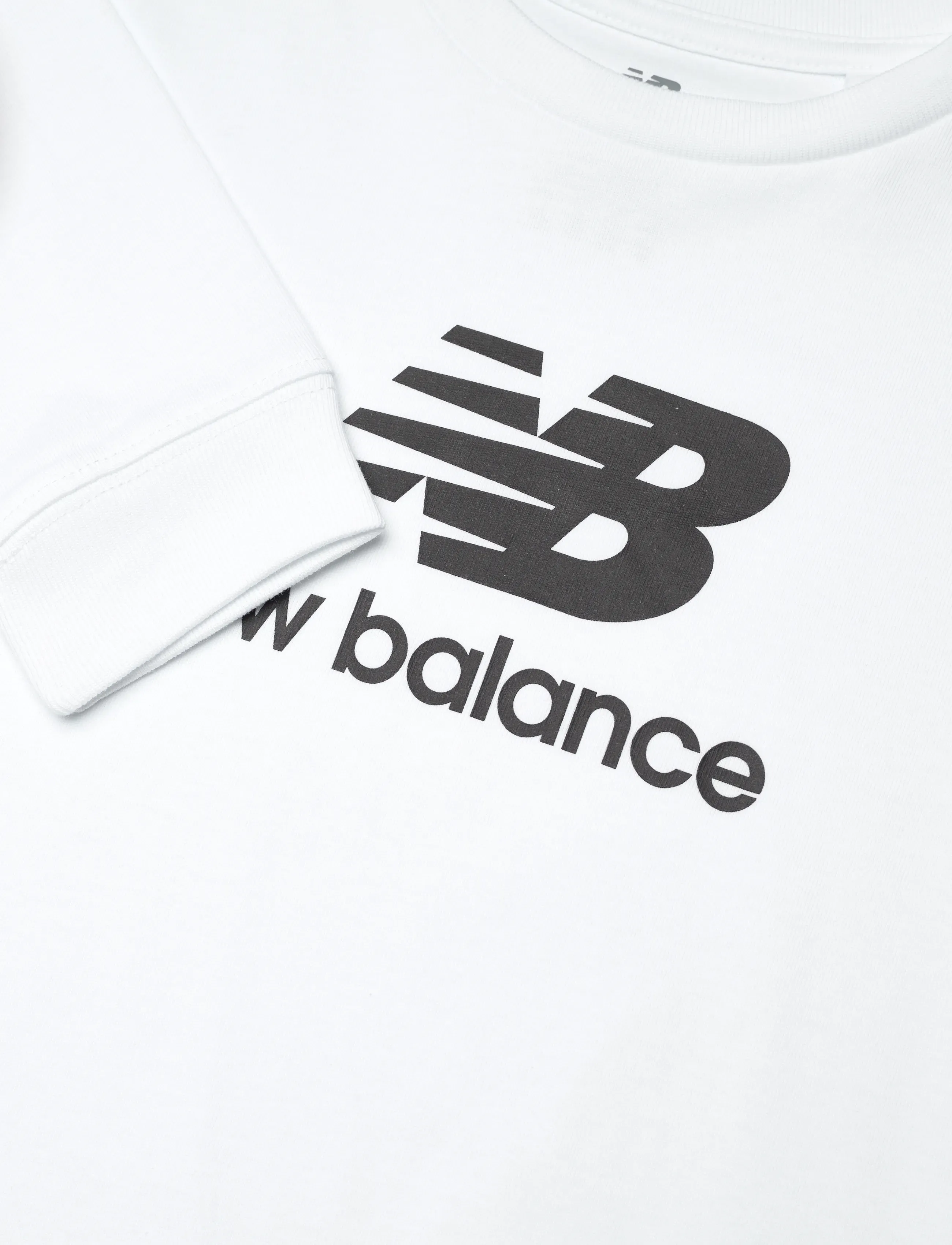 New Balance - New Balance Jersey Stacked Logo LS Tee - langärmelig - nb bright white - 2