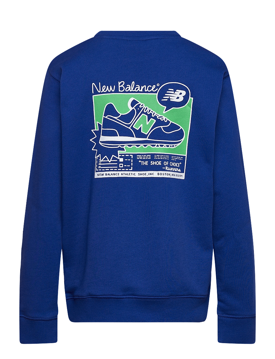 New Balance - NB Sneaker Poster Graphic FT Crew - sweatshirts - team royal - 1