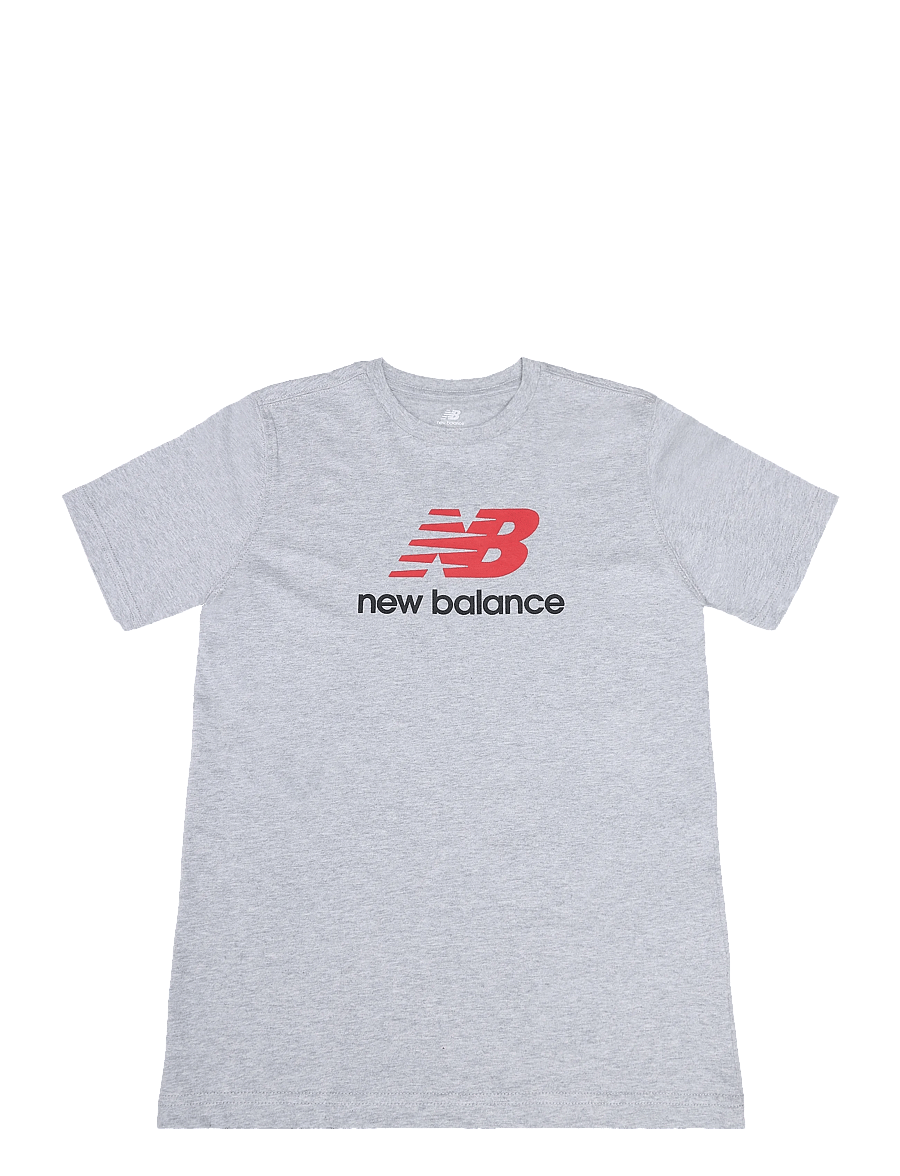 New Balance - New Balance Jersey Stacked Logo Tee - sportstoppe - athletic grey heather - 0