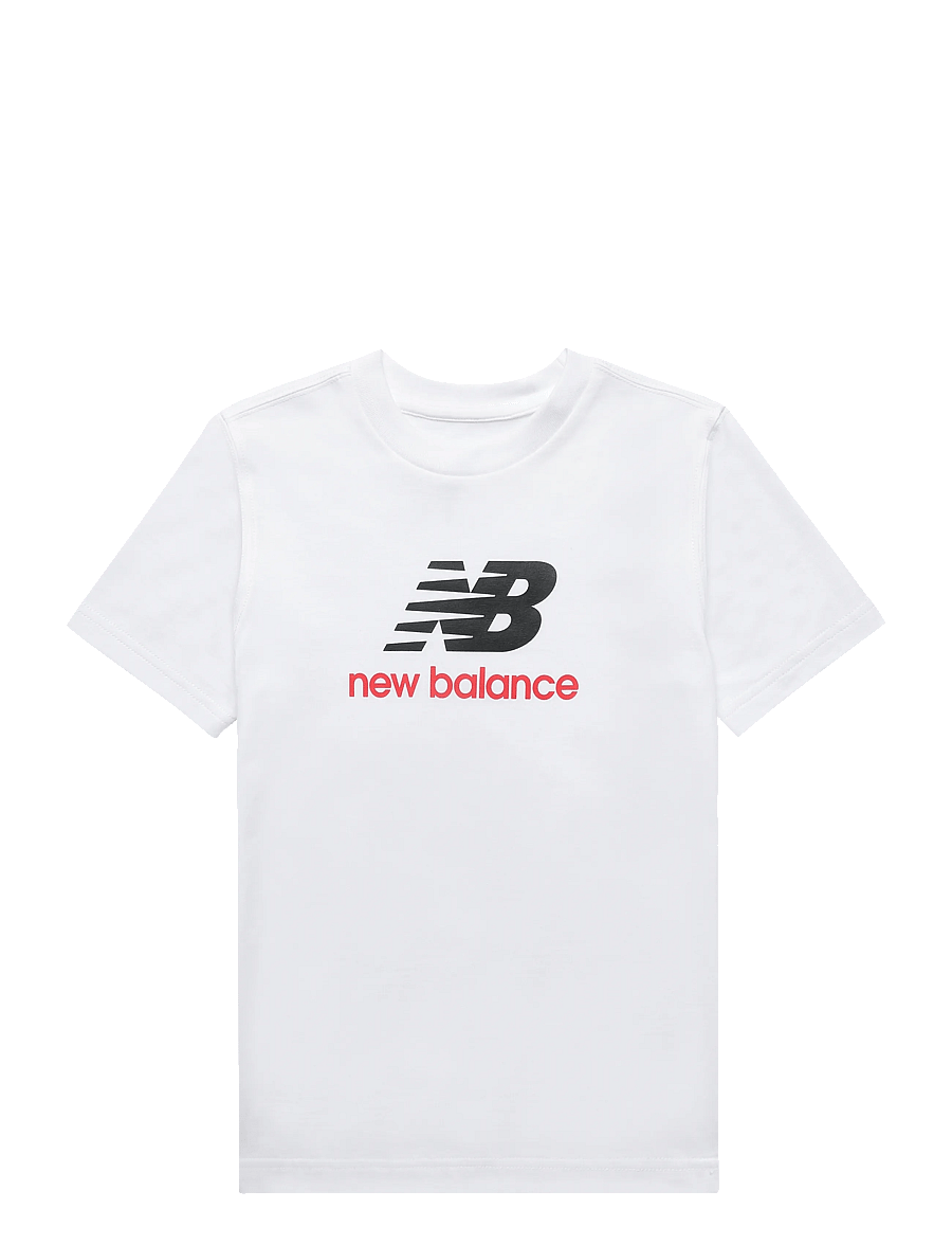New Balance - New Balance Jersey Stacked Logo Tee - sportoberteile - nb bright white - 0