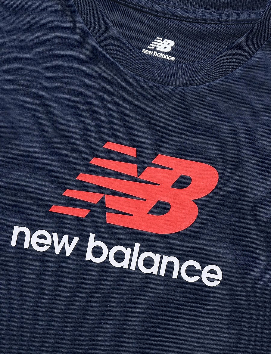 New Balance - New Balance Jersey Stacked Logo Tee - sportoberteile - nb navy - 2
