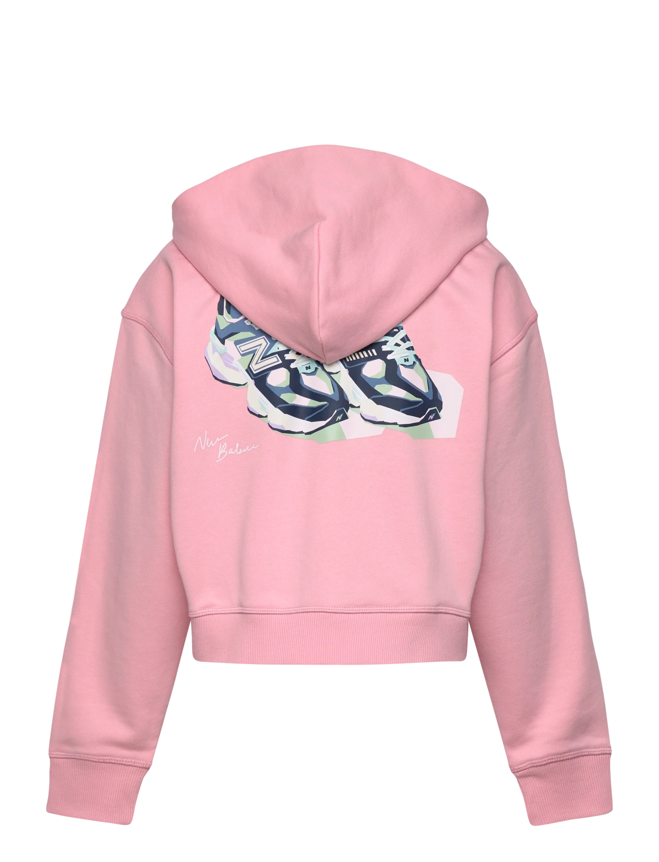 New Balance - 9060 Graphic Cropped Zip Thru Hoodie - hoodies - pink chalk - 1