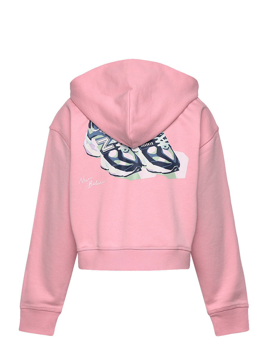 New Balance - 9060 Graphic Cropped Zip Thru Hoodie - kapuzenpullover - pink chalk - 1