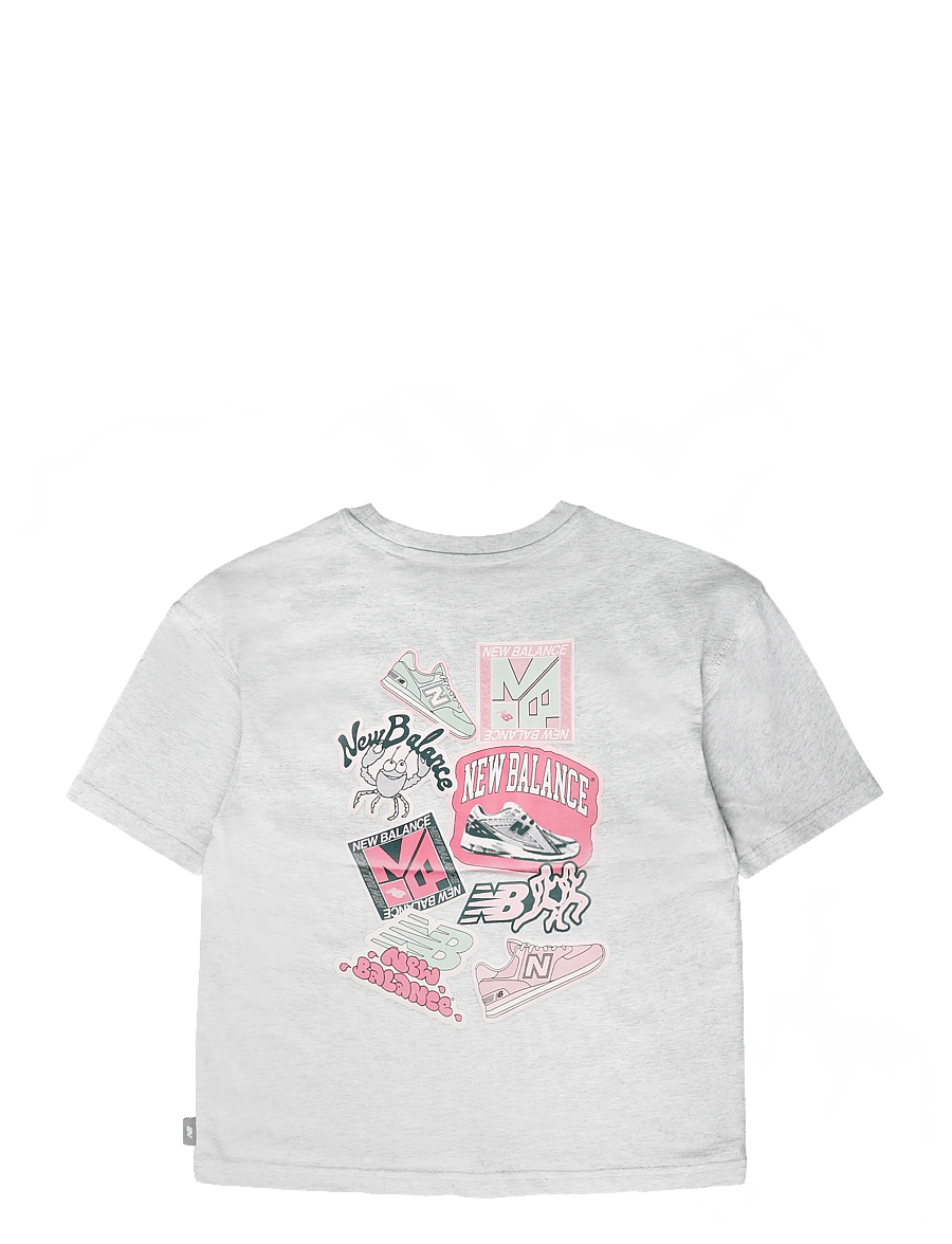 New Balance - Sticker Pack Graphic Tee - sportoberteile - ash heather - 1