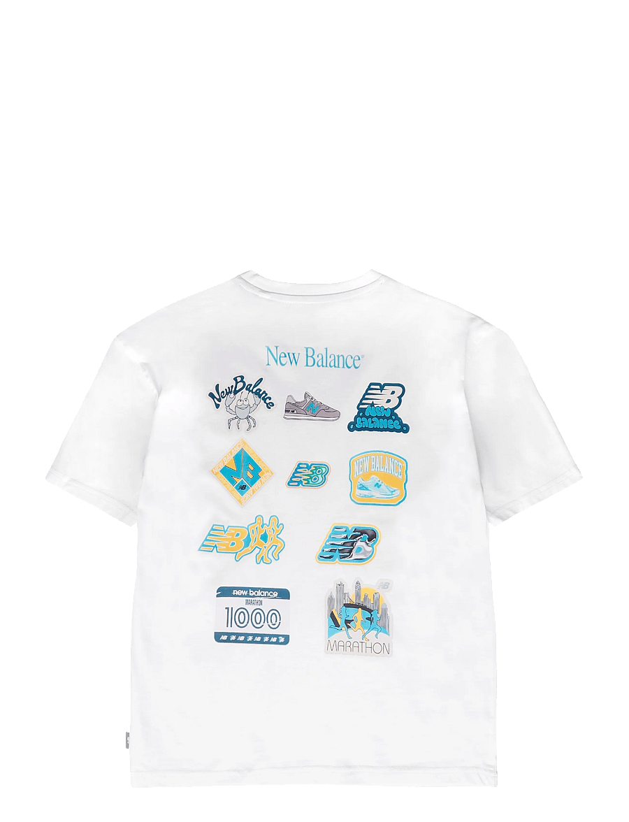 New Balance - Sticker Pack Graphic Tee - hauts de sport - nb bright white - 1