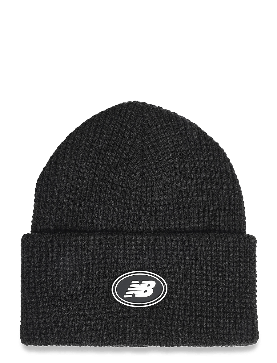 New Balance - Waffle Knit Fisherman Beanie - beanie mütsid - black - 0
