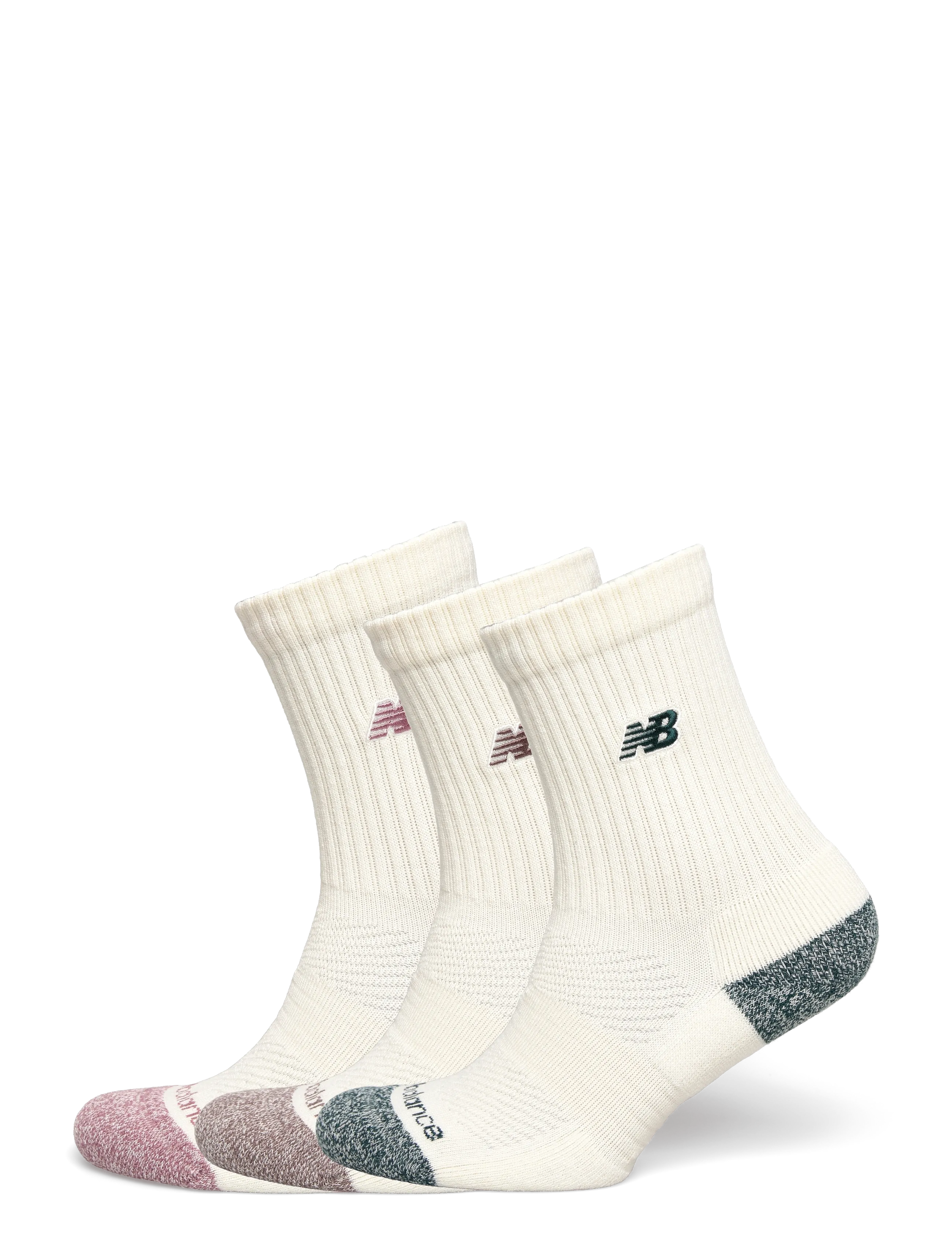 New Balance Active Premium Crew 3 Pack, Mænd, Aktive Crew Sokker, Cream, Str: S