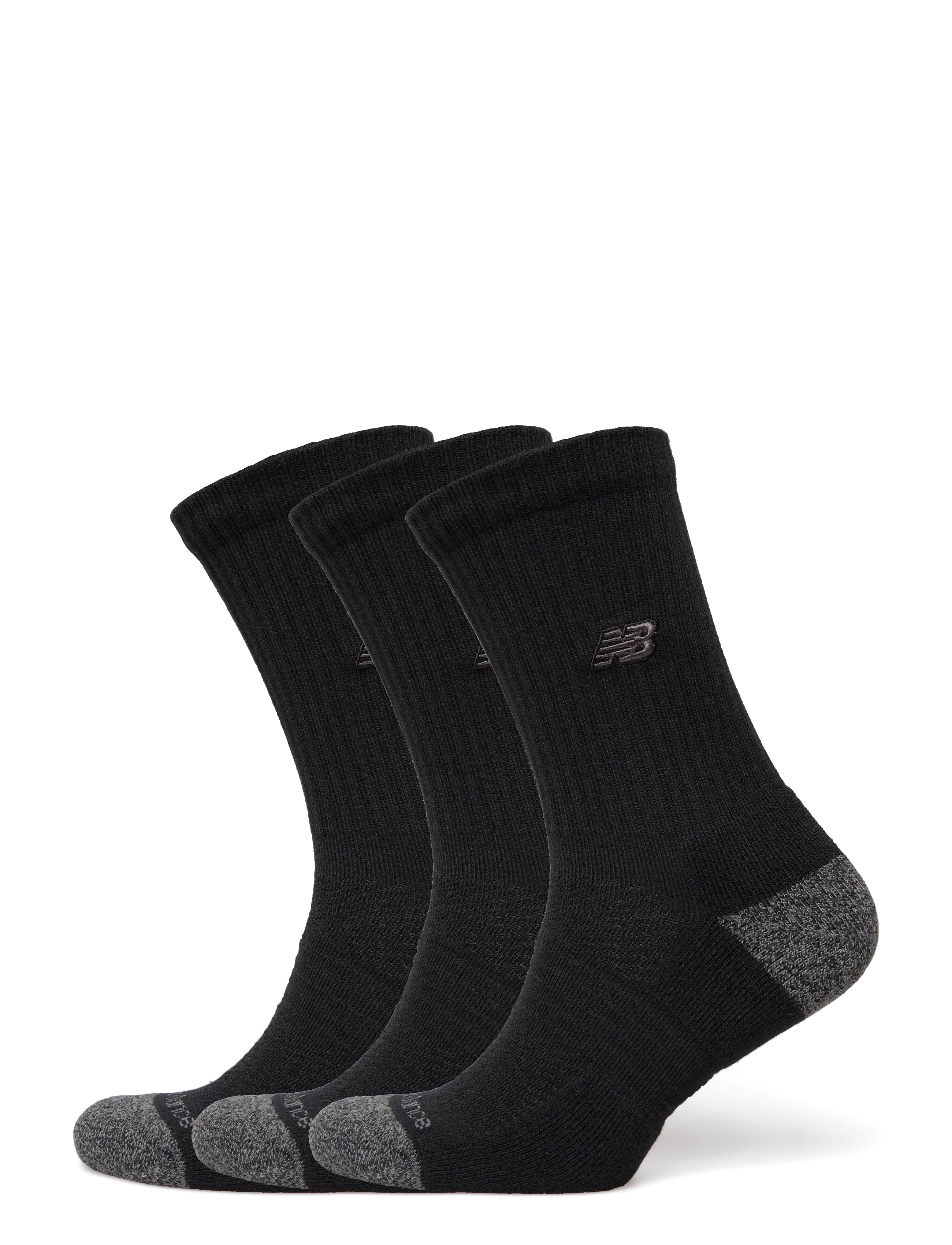 New Balance Active Premium Crew 3 Pack, Mænd, Aktive Crew Sokker, Sort, Str: M