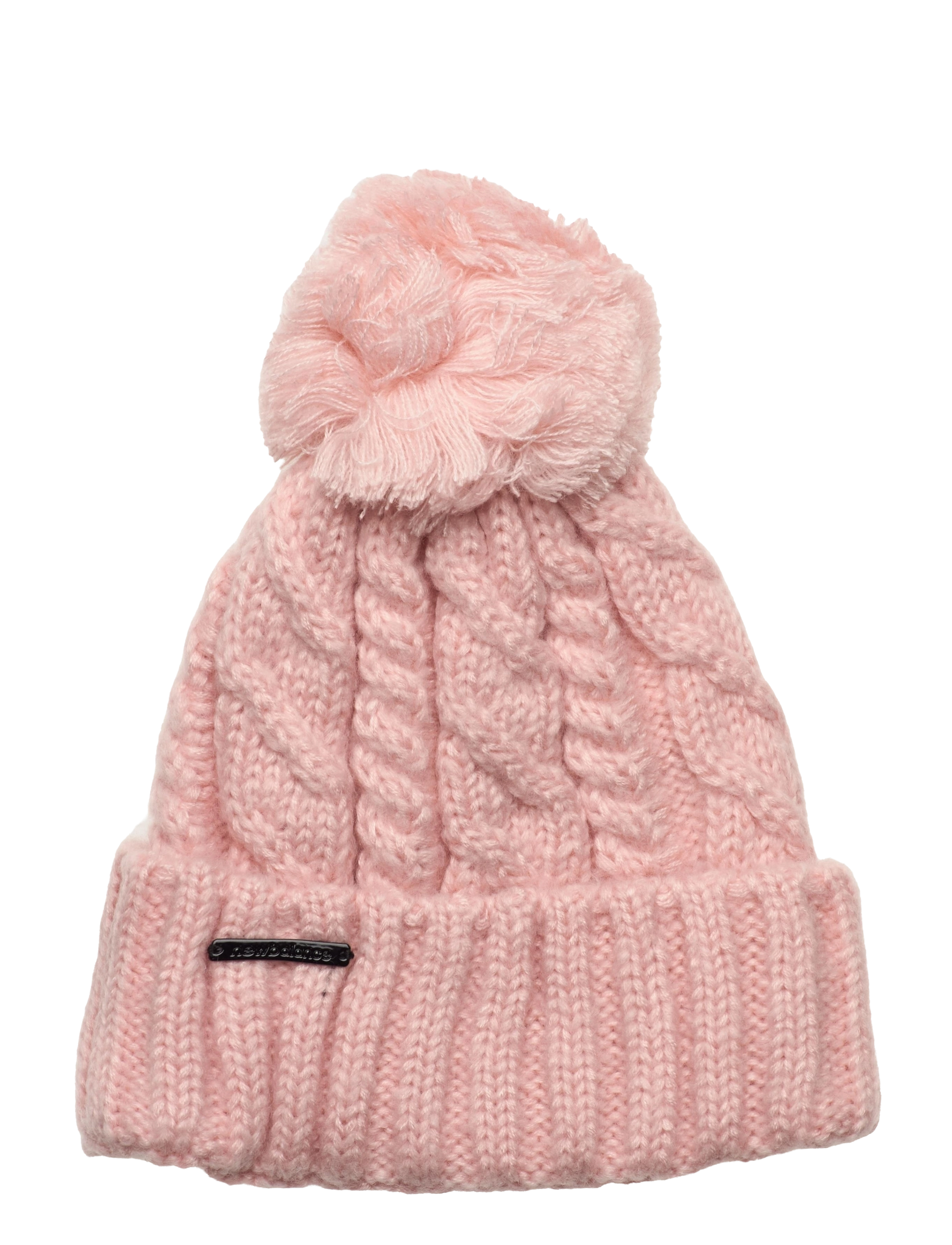 New Balance Lux Knit Pom Beanie - Keskhooaja stiil - PINK HAZE / pink/rose
