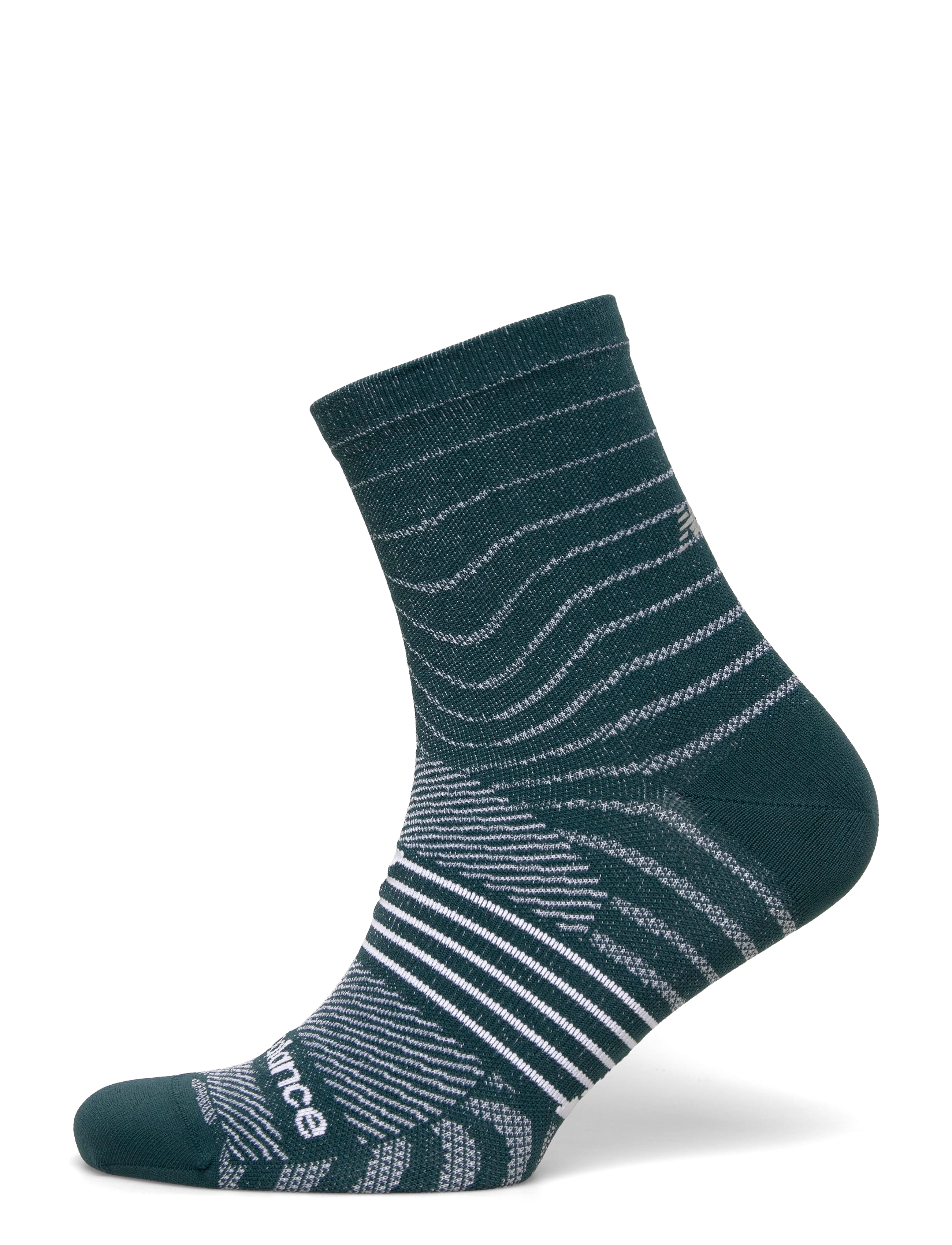 New Balance Pro Run Quarter Socks 1 Pair - New Balance - MEDUSA GREEN / white