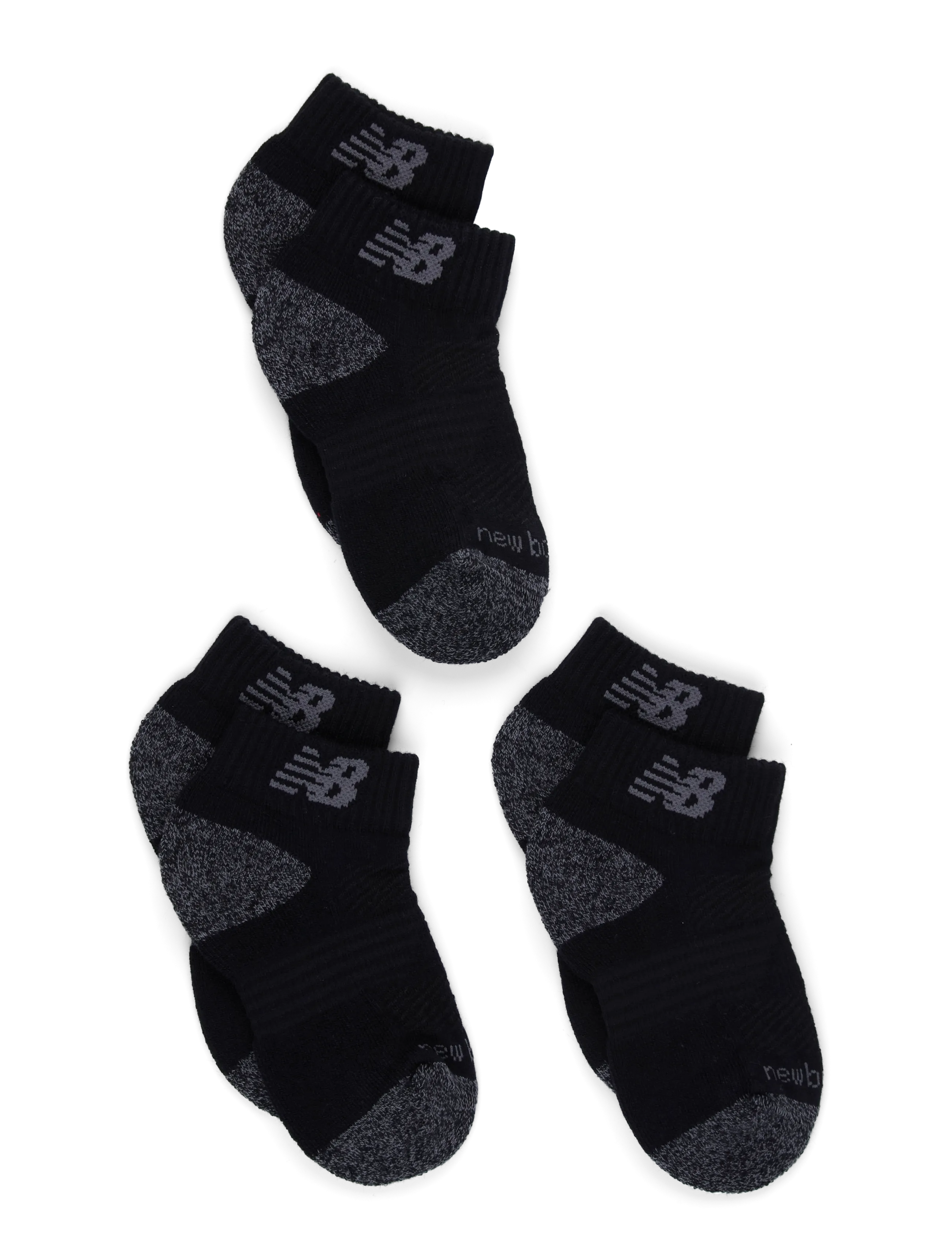 New Balance Youth Active Low Cut Socks 3 Pack - Strumpor - BLACK / black