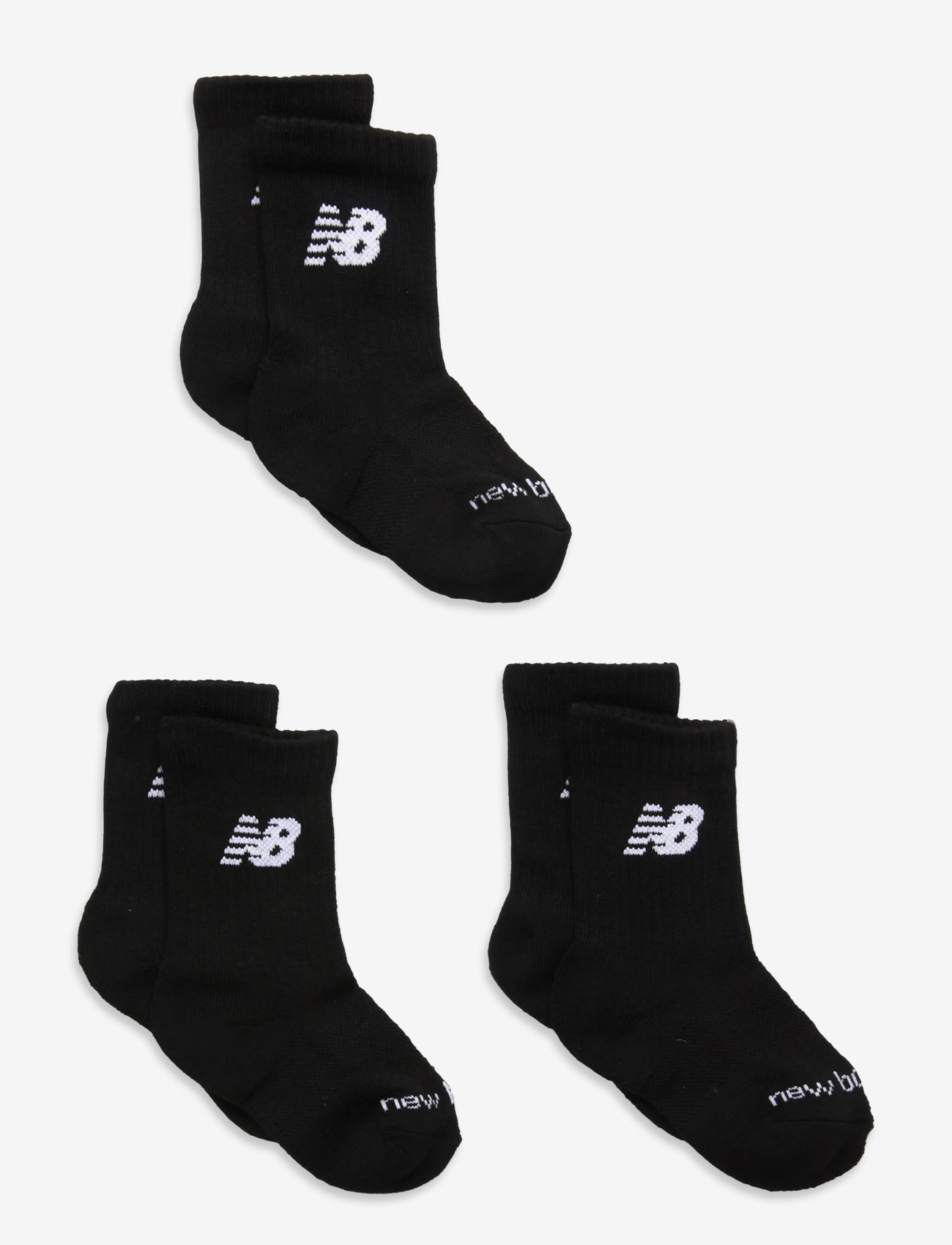New Balance - Youth Daily Essentials Cushion Crew Socks 3 Pack - strumpor - black - 0