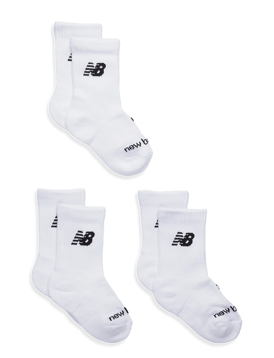 New Balance - Youth Daily Essentials Cushion Crew Socks 3 Pack - chaussettes - white - 0