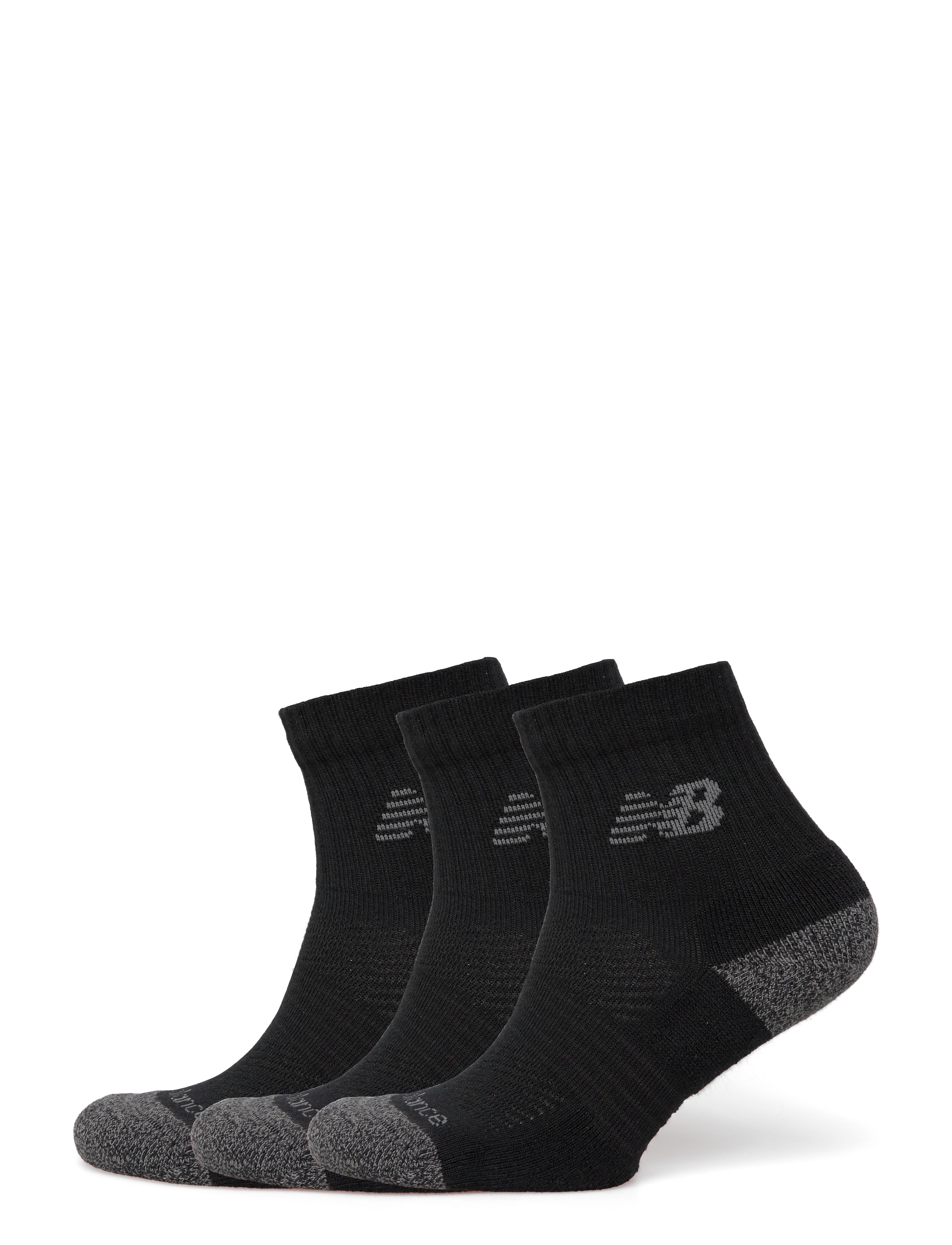 Active Quarter Socks 3 Pack - BLACK