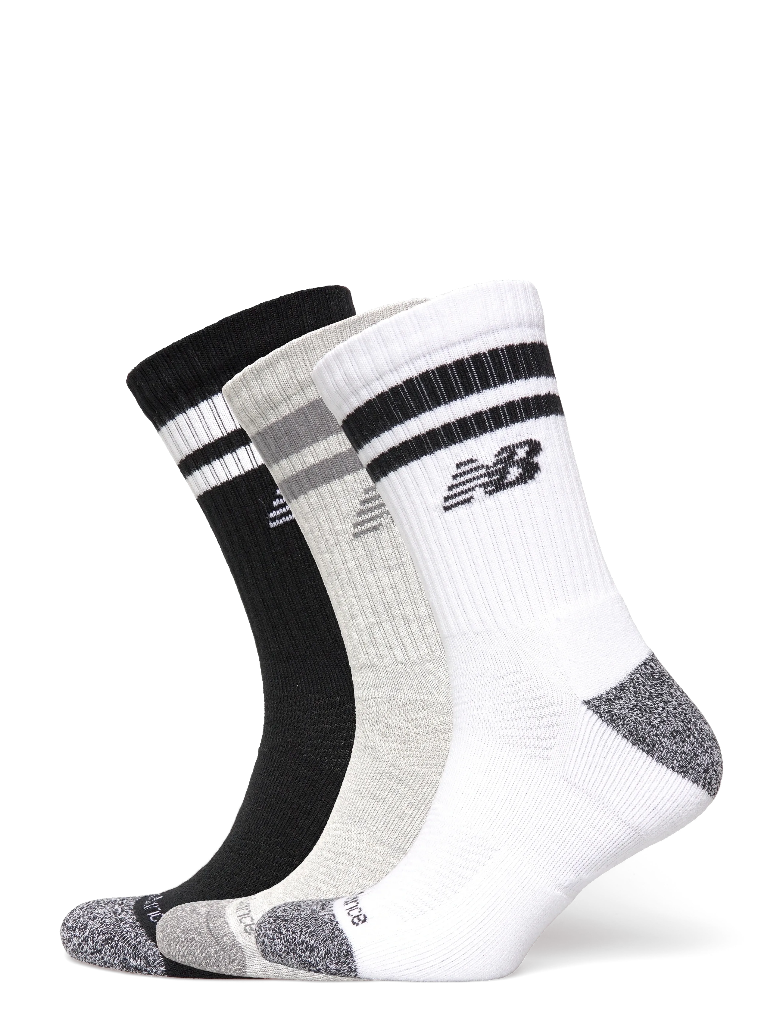 New Balance Active Lifestyle Striped Crew Socks 3 Pack - Tøj - ASSORTED COLORS / multi
