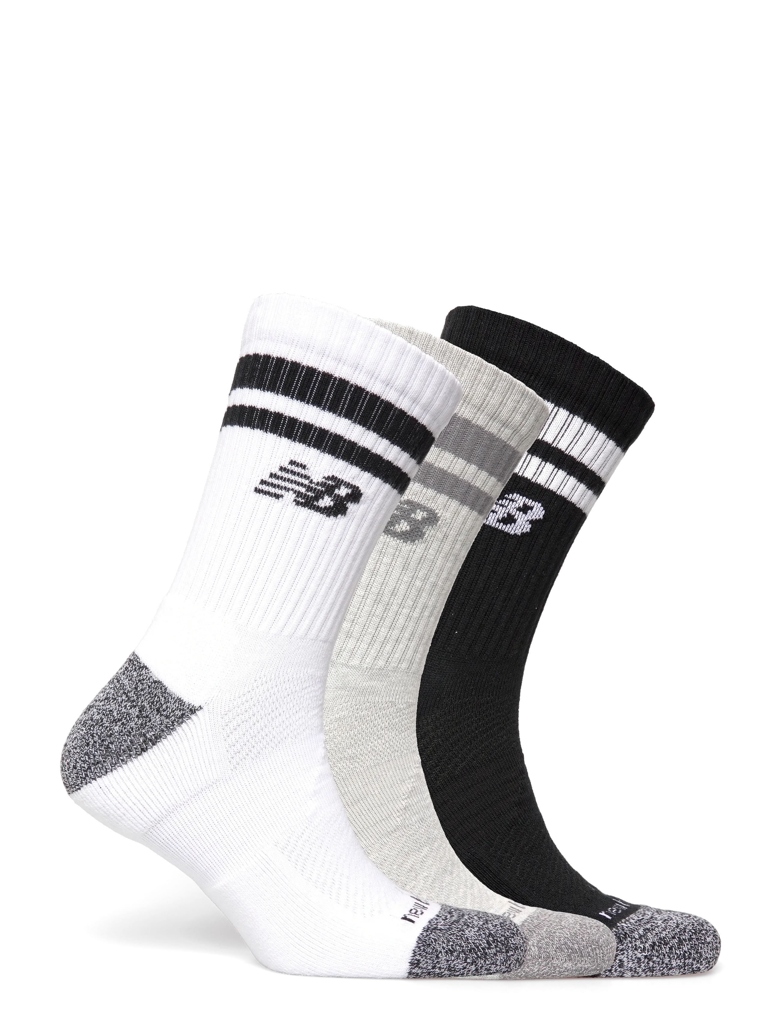 New Balance - Active Lifestyle Striped Crew Socks 3 Pack - spordisokid - assorted colors - 1