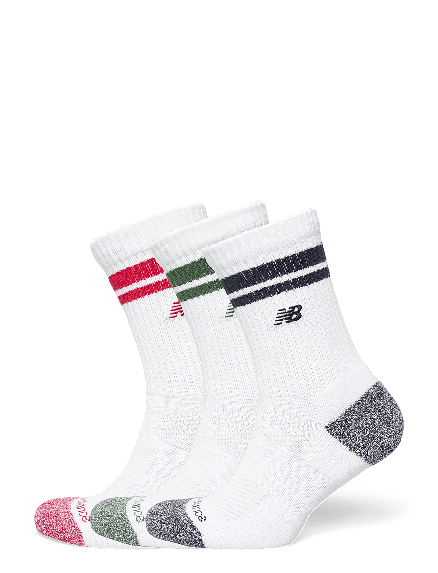 New Balance - Active Lifestyle Striped Crew Socks 3 Pack - spordisokid - assortment 1 - 0