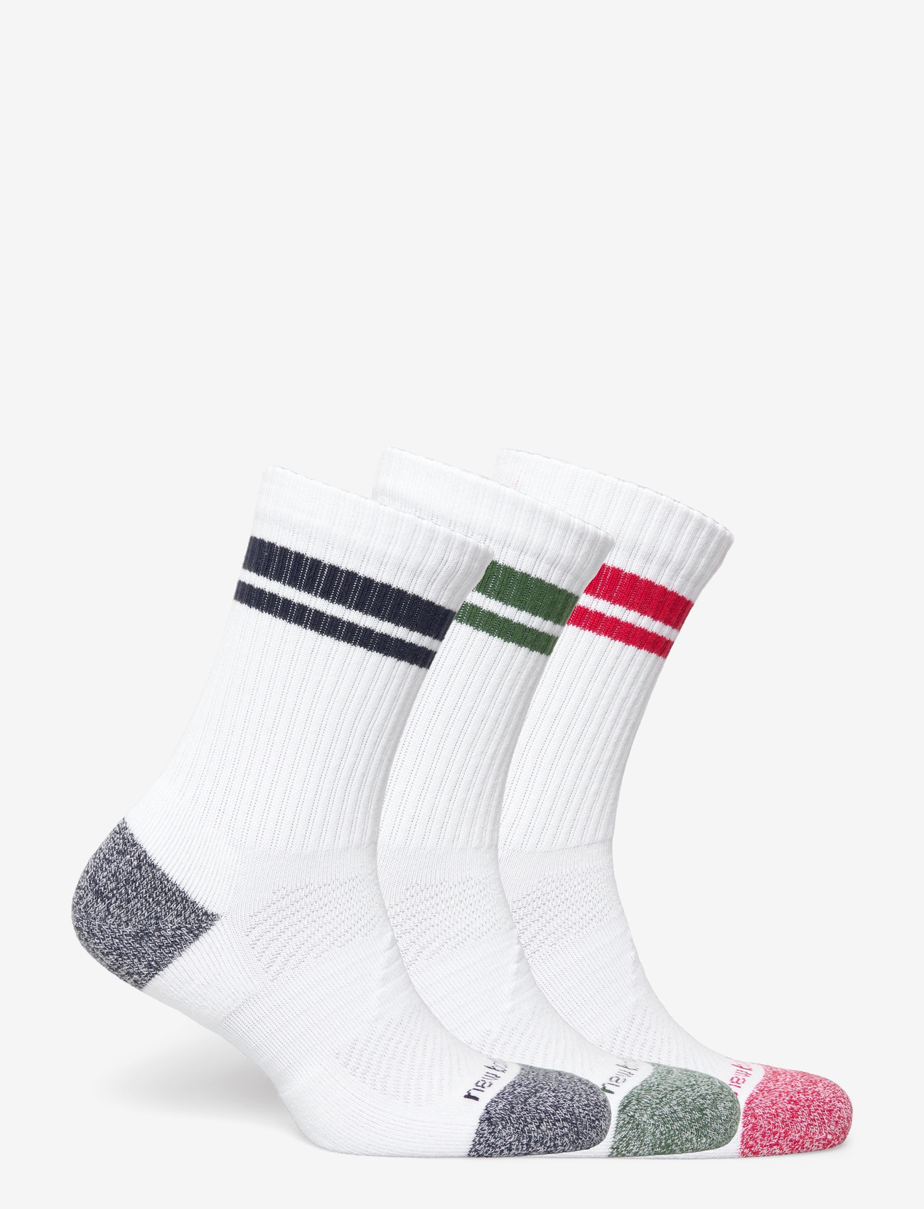 New Balance - Active Lifestyle Striped Crew Socks 3 Pack - sportstrømper - assortment 1 - 1
