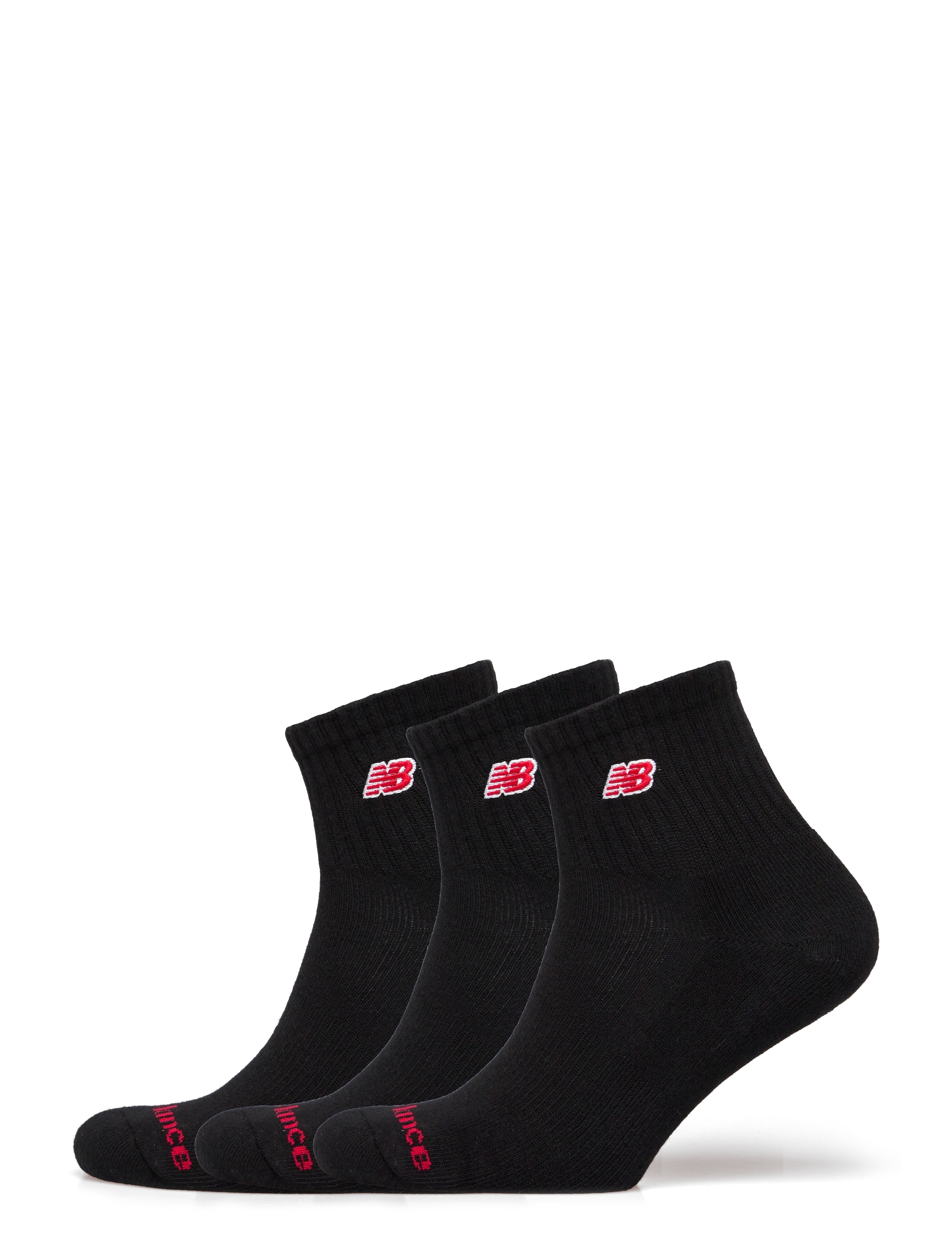 New Balance Patch Logo Ankle 3 Pack - Strømper - BLACK / black