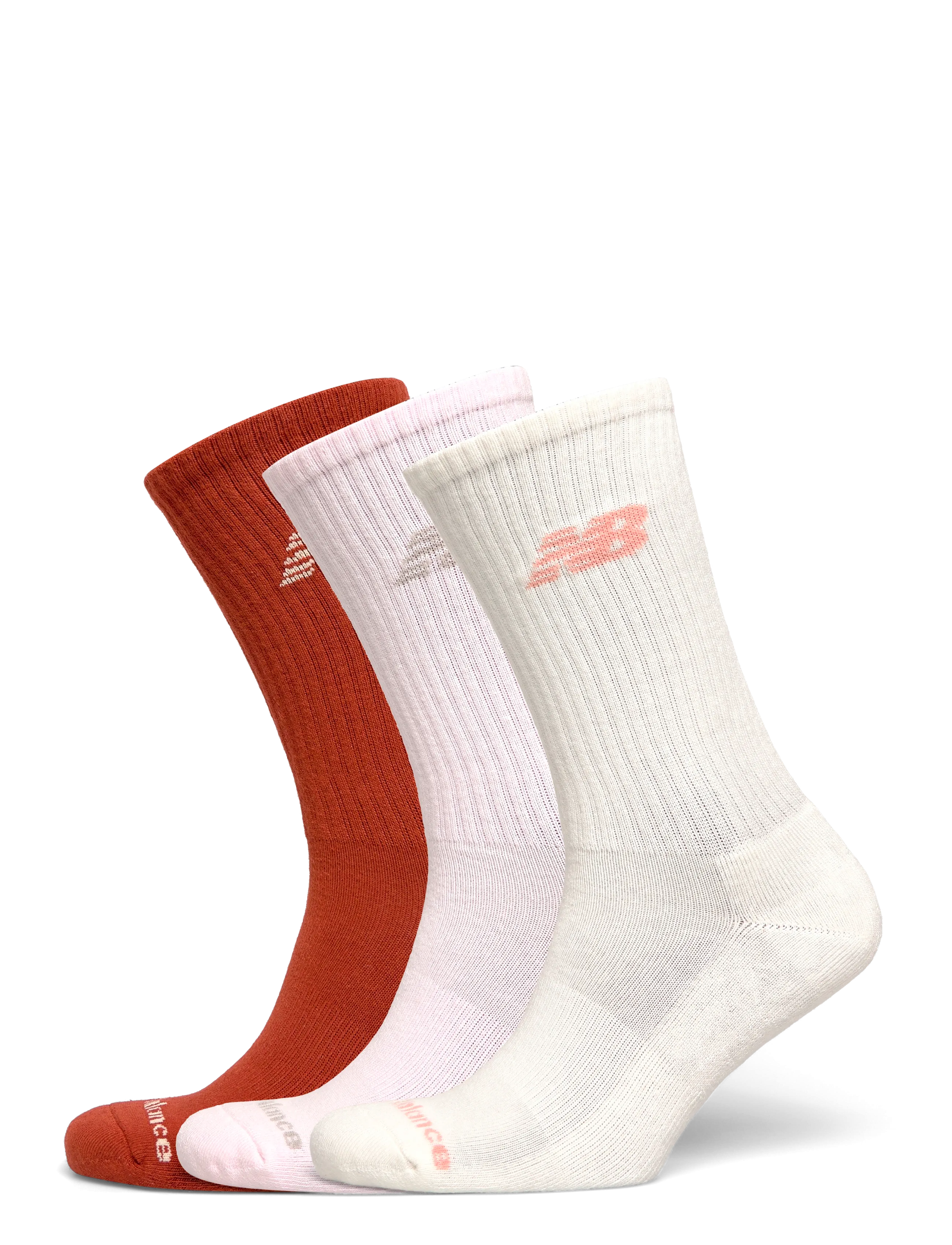 New Balance Everyday Crew 3 Pairs - Unterwäsche & Socken - WHITE/PINK / white