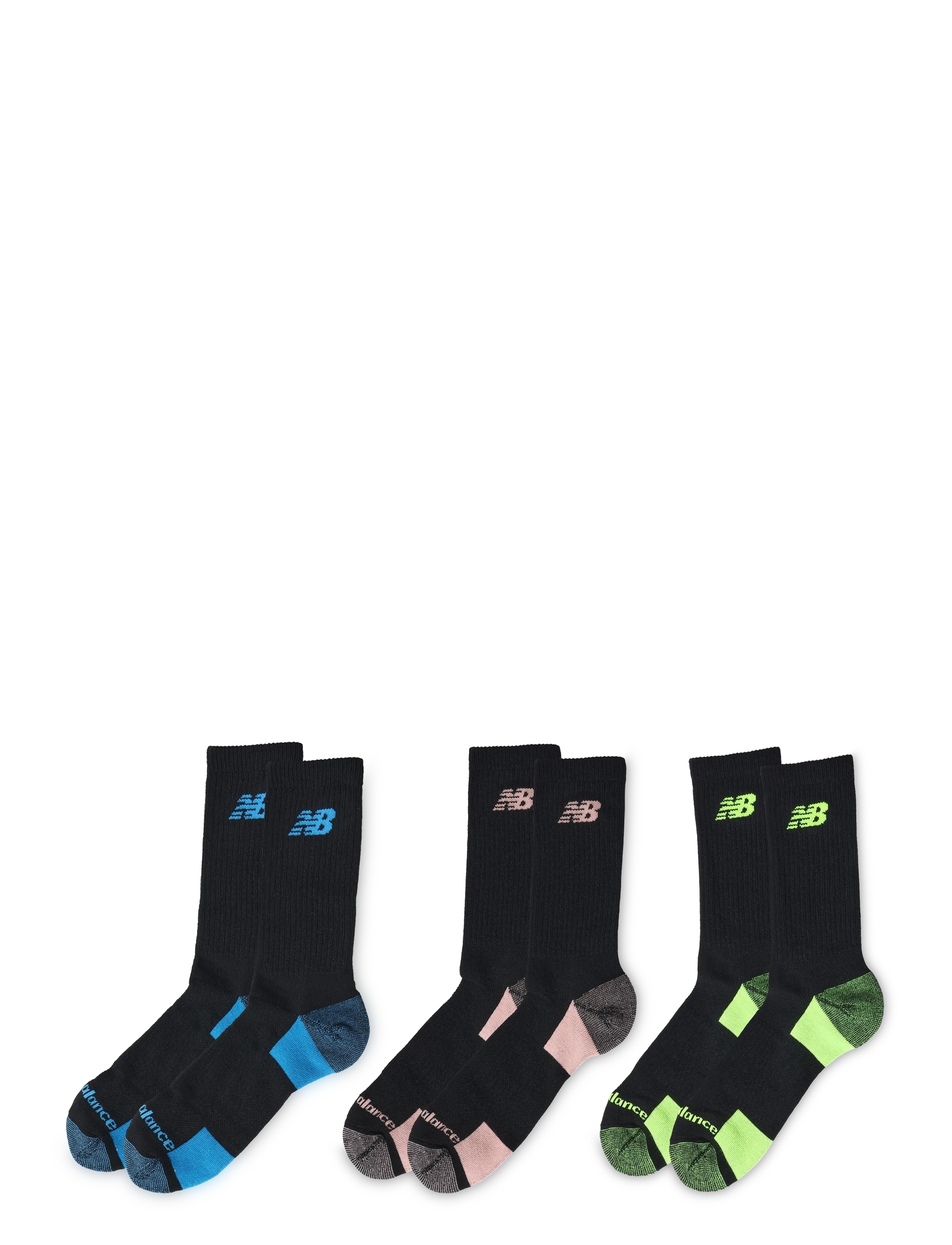 New Balance - Performance Cushioned Crew 3 Pack - sport socks - black multi - 1