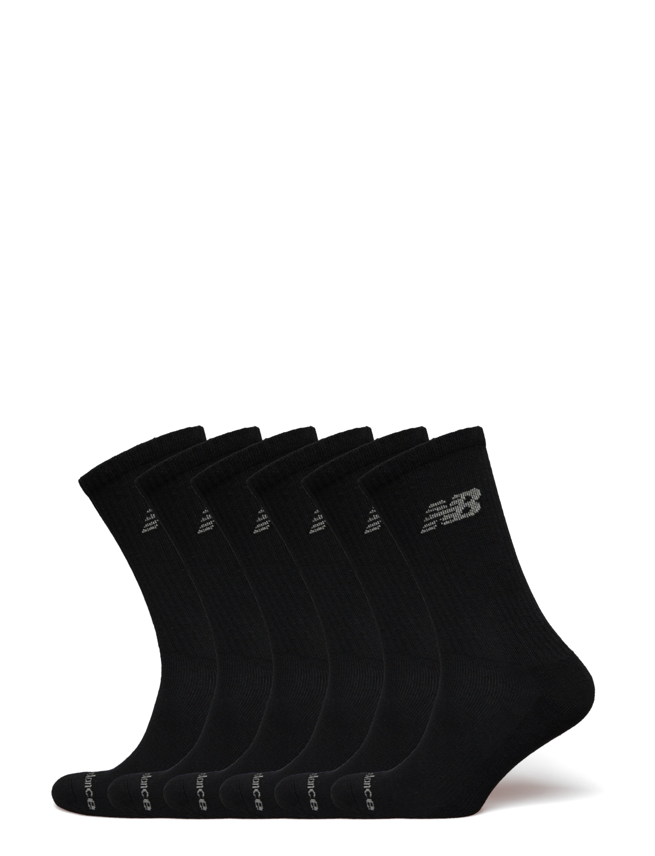 New Balance Performance Basic Crew 6 Pack - New Balance - BLACK / black