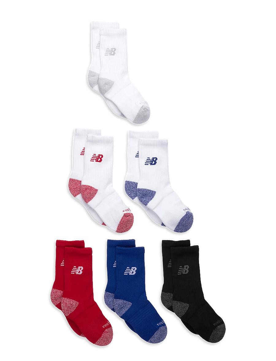 New Balance - Youth Active Crew Socks 6 Pack - sokid - assorted colors - 0