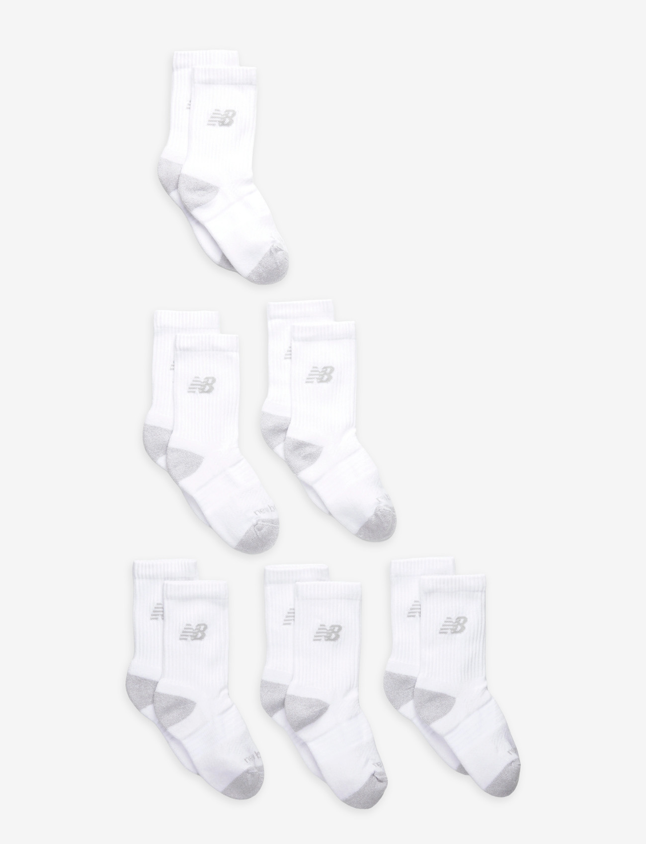 New Balance - Youth Active Crew Socks 6 Pack - socks - white - 0
