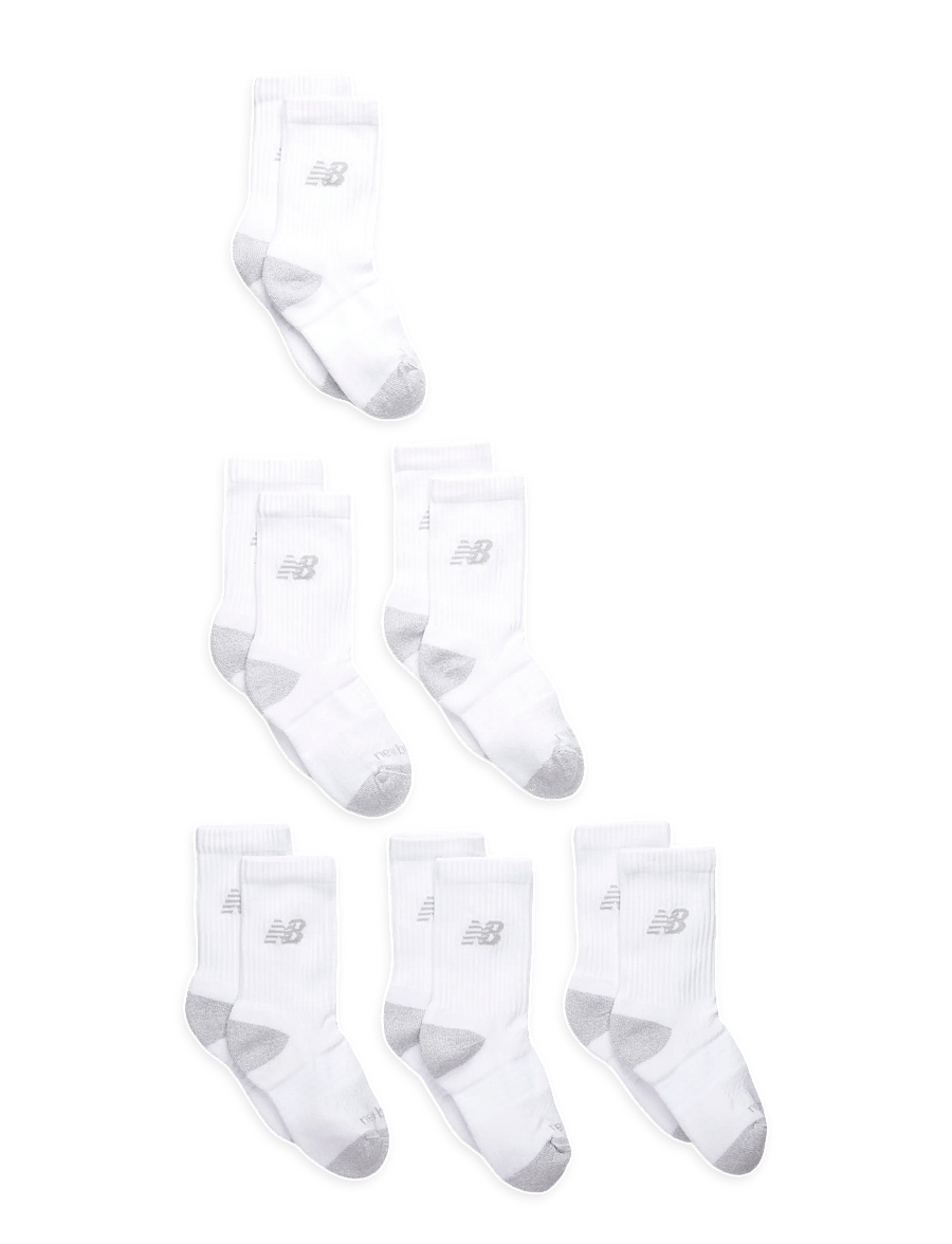 New Balance - Youth Active Crew Socks 6 Pack - sokid - white - 0