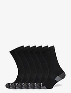 Cushioned Crew Socks 6 Pack - BLACK
