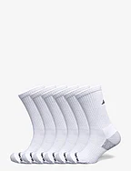 Cushioned Crew Socks 6 Pack - WHITE
