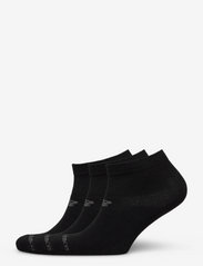 Performance Cotton Flat Knit Ankle Socks 3 Pack - BLACK