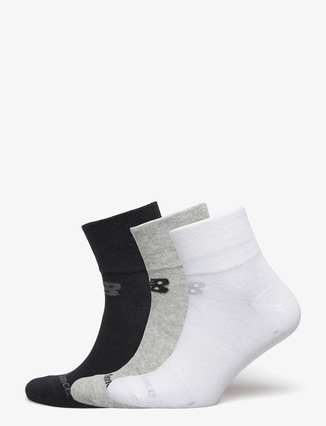 New Balance - Performance Cotton Flat Knit Ankle Socks 3 Pack - löputrustning - white multi - 0