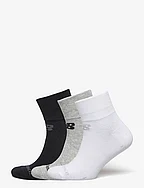 Performance Cotton Flat Knit Ankle Socks 3 Pack - WHITE MULTI