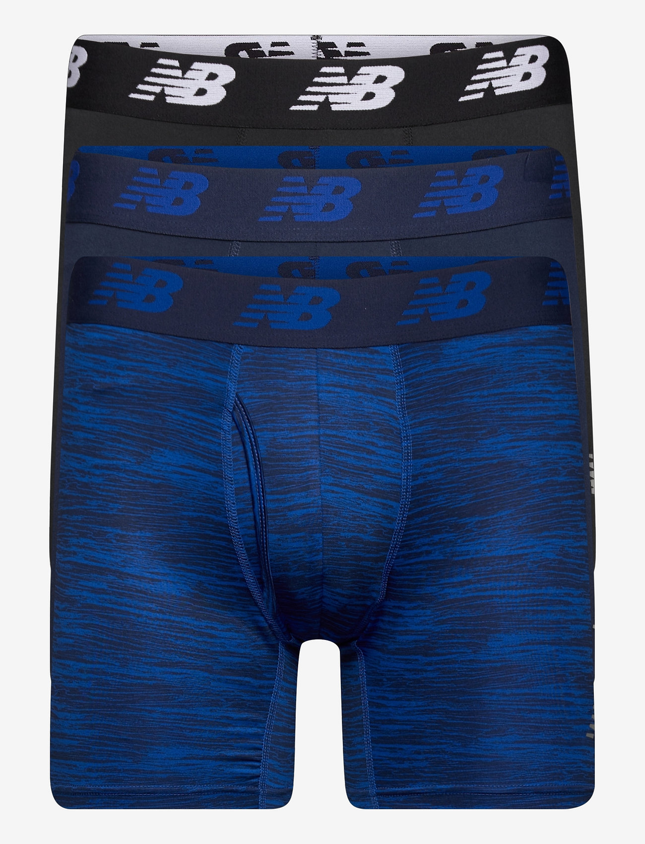 New Balance - Mens Premium 6" Boxer Brief with Fly 3 Pack - bokserki - pigment/pigment woodgrain/black - 0