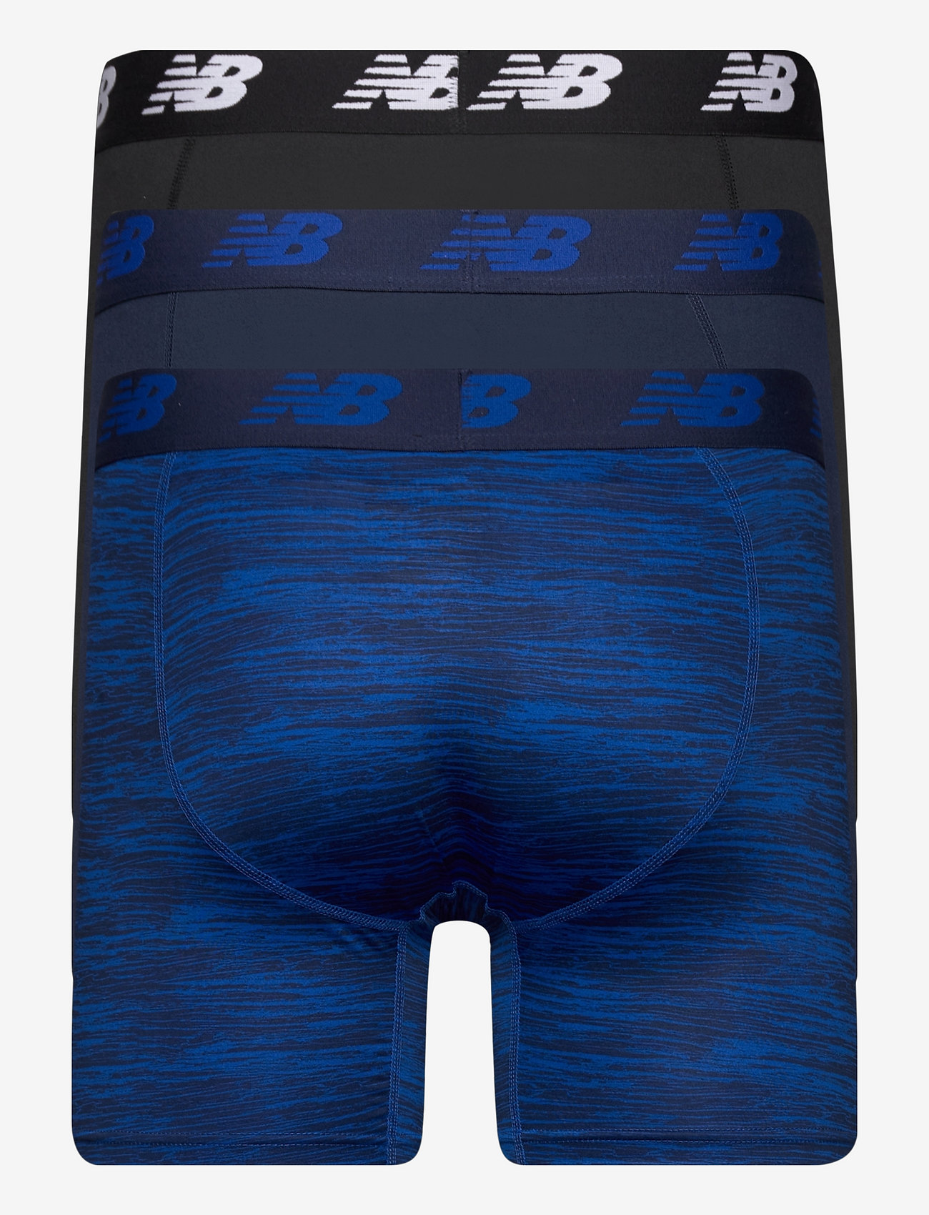 New Balance - Mens Premium 6" Boxer Brief with Fly 3 Pack - bokserki - pigment/pigment woodgrain/black - 1