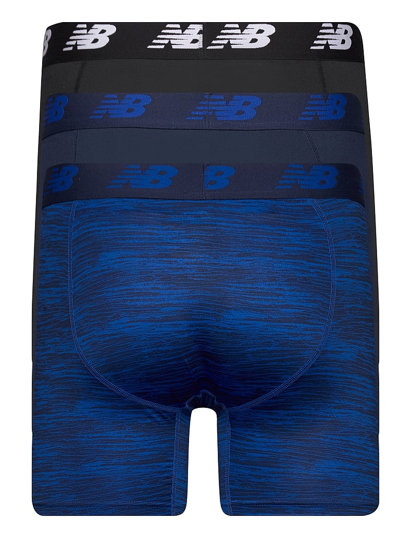 New Balance - Mens Premium 6" Boxer Brief with Fly 3 Pack - bokserki - pigment/pigment woodgrain/black - 1