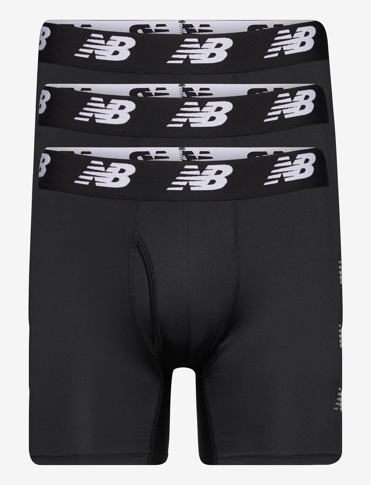 New Balance - Mens Premium 6" Boxer Brief with Fly 3 Pack - bokserki - black/black - 0