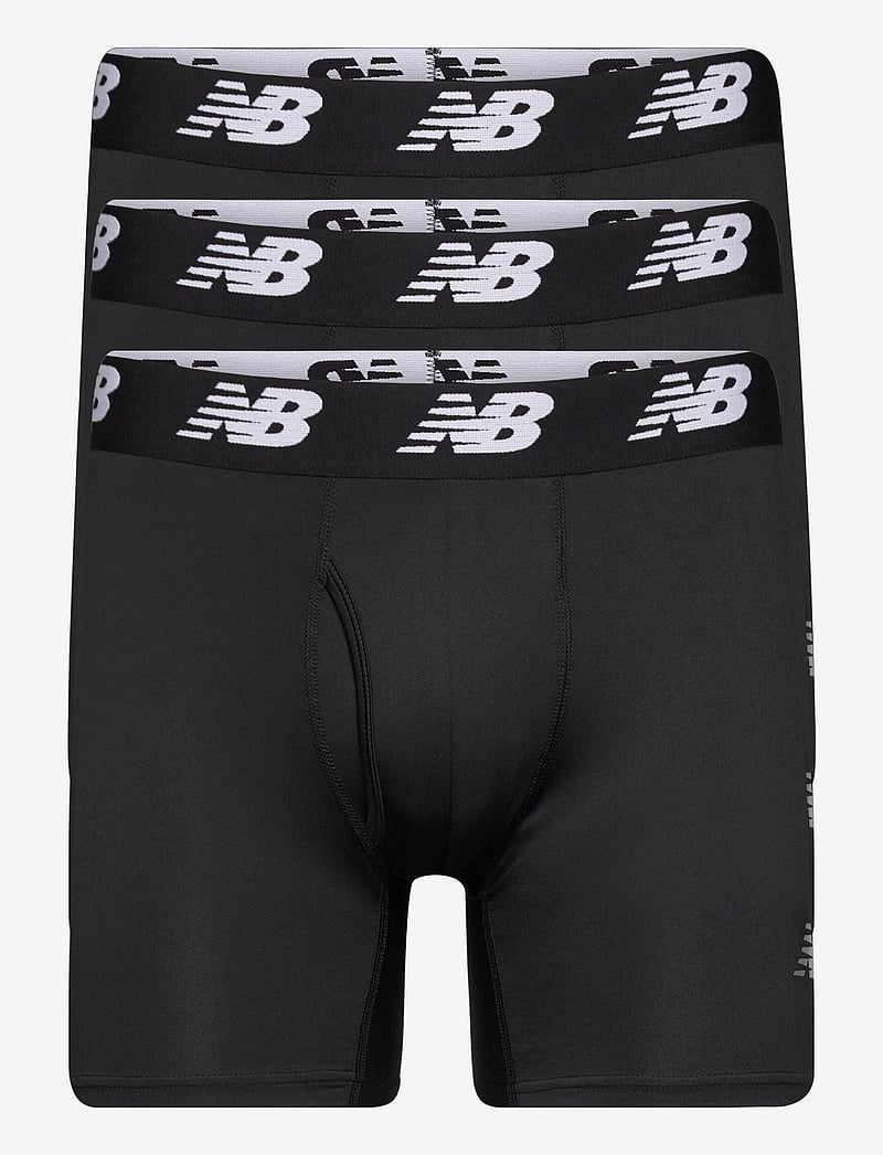 New Balance - Mens Premium 6" Boxer Brief with Fly 3 Pack - bokserki - black/black - 0