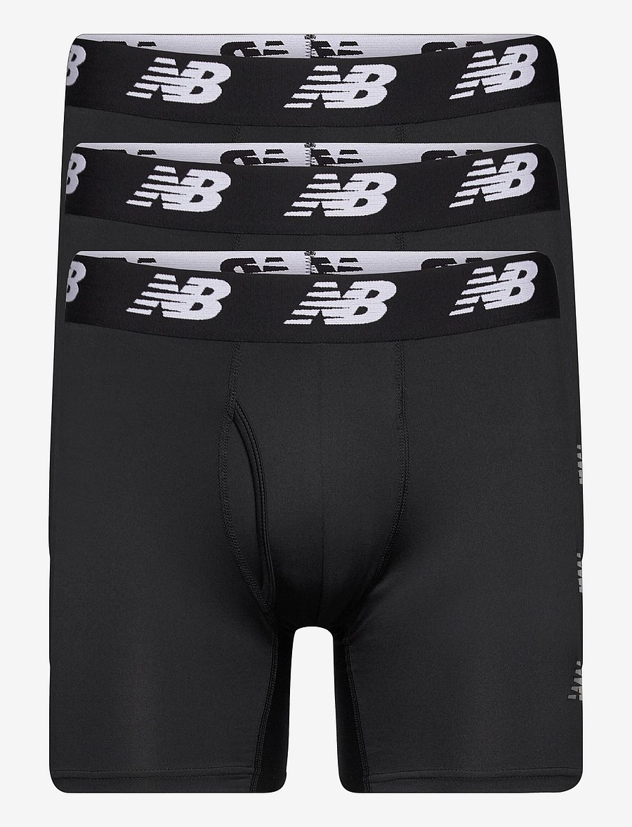 New Balance - Mens Premium 6" Boxer Brief with Fly 3 Pack - boxershorts - black/black - 0