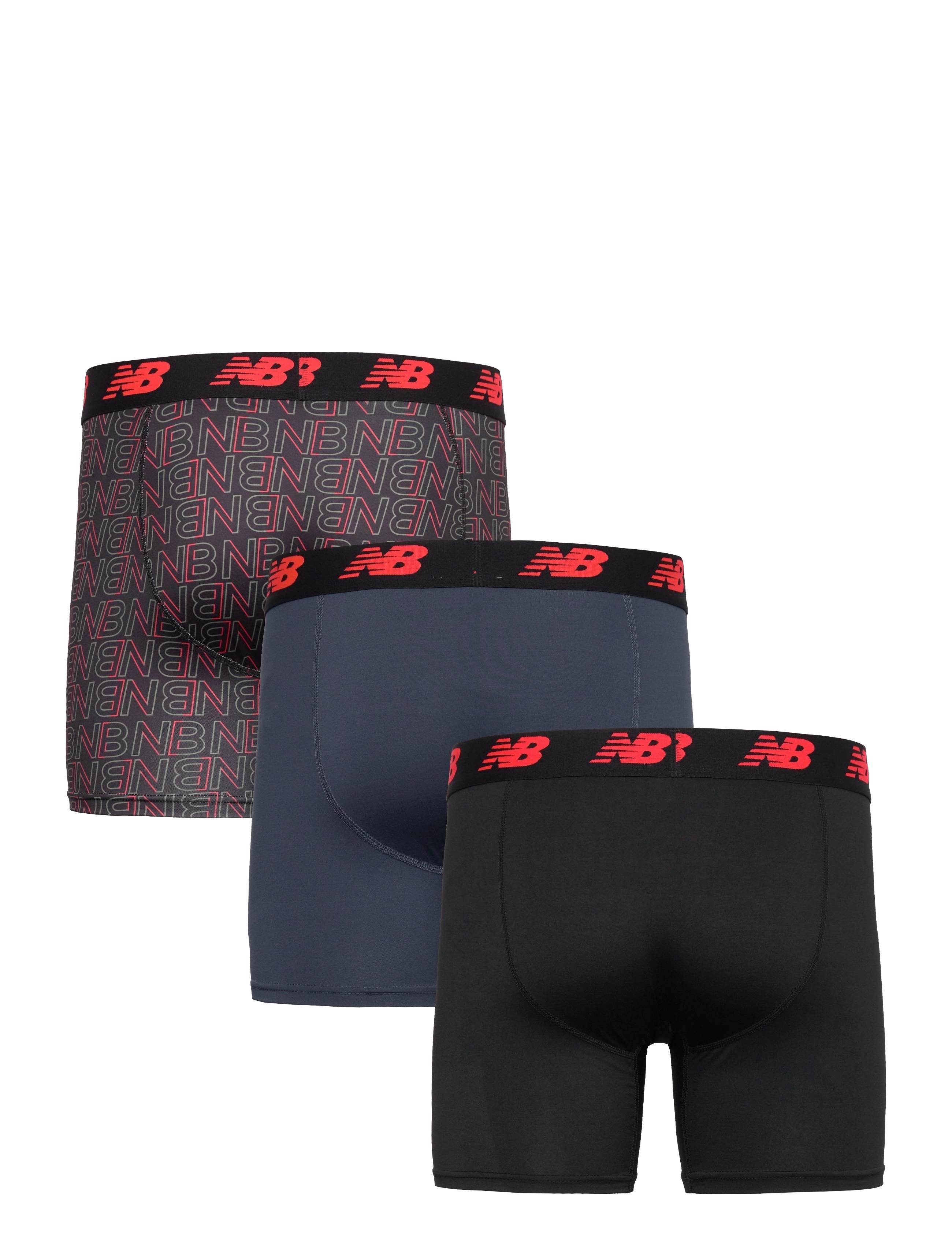 New Balance - Mens Premium 6" Boxer Brief with Fly 3 Pack - dark gull grey - 1