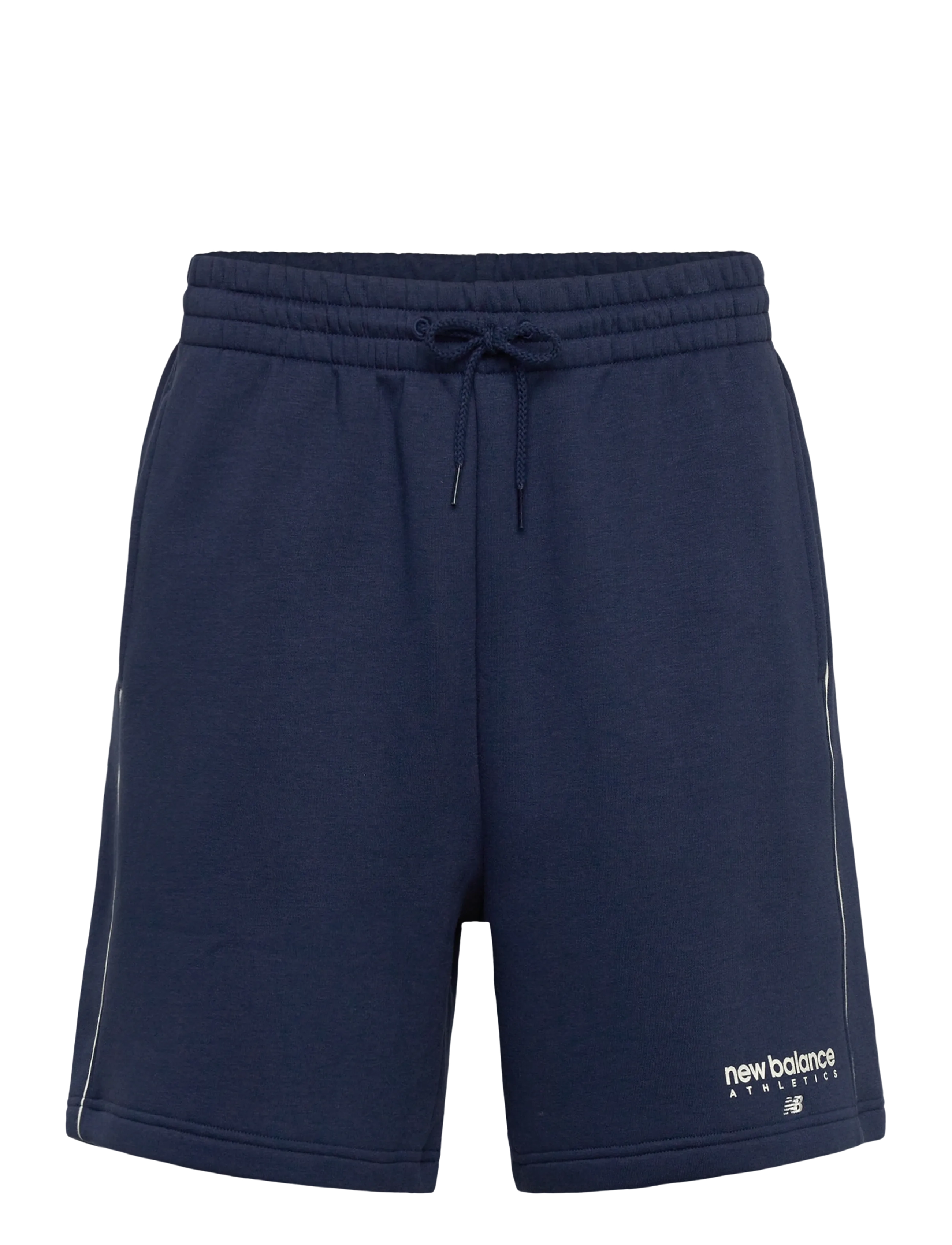 New Balance Linear Graphic Fleece Short 7", M, Sport Shorts, Marineblau - Sweat Männerswear