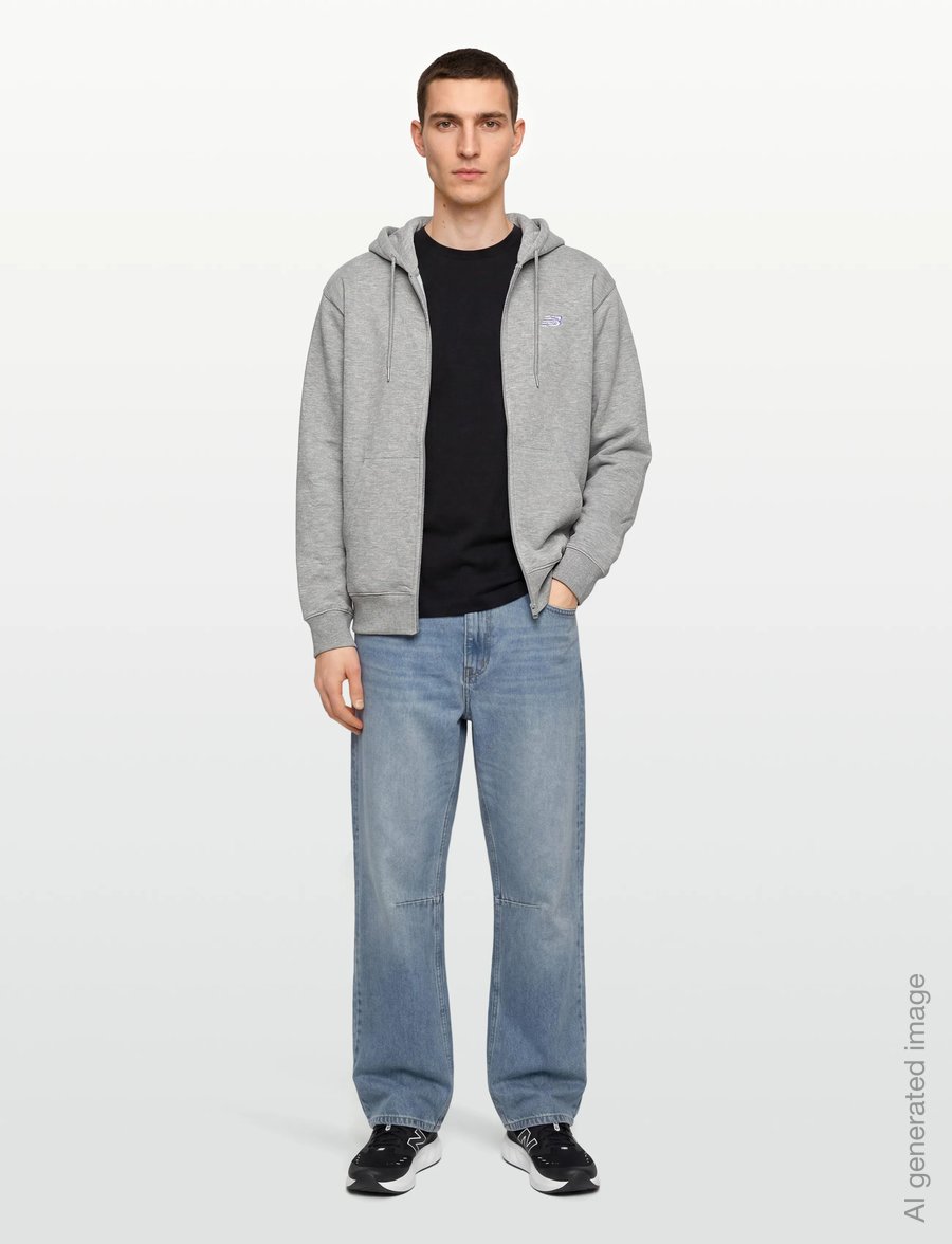 New Balance - Sport Essentials Logo Fleece Full Zip - overdele - athletic grey - 0