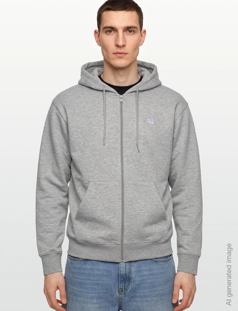 New Balance - Sport Essentials Logo Fleece Full Zip - overdele - athletic grey - 3