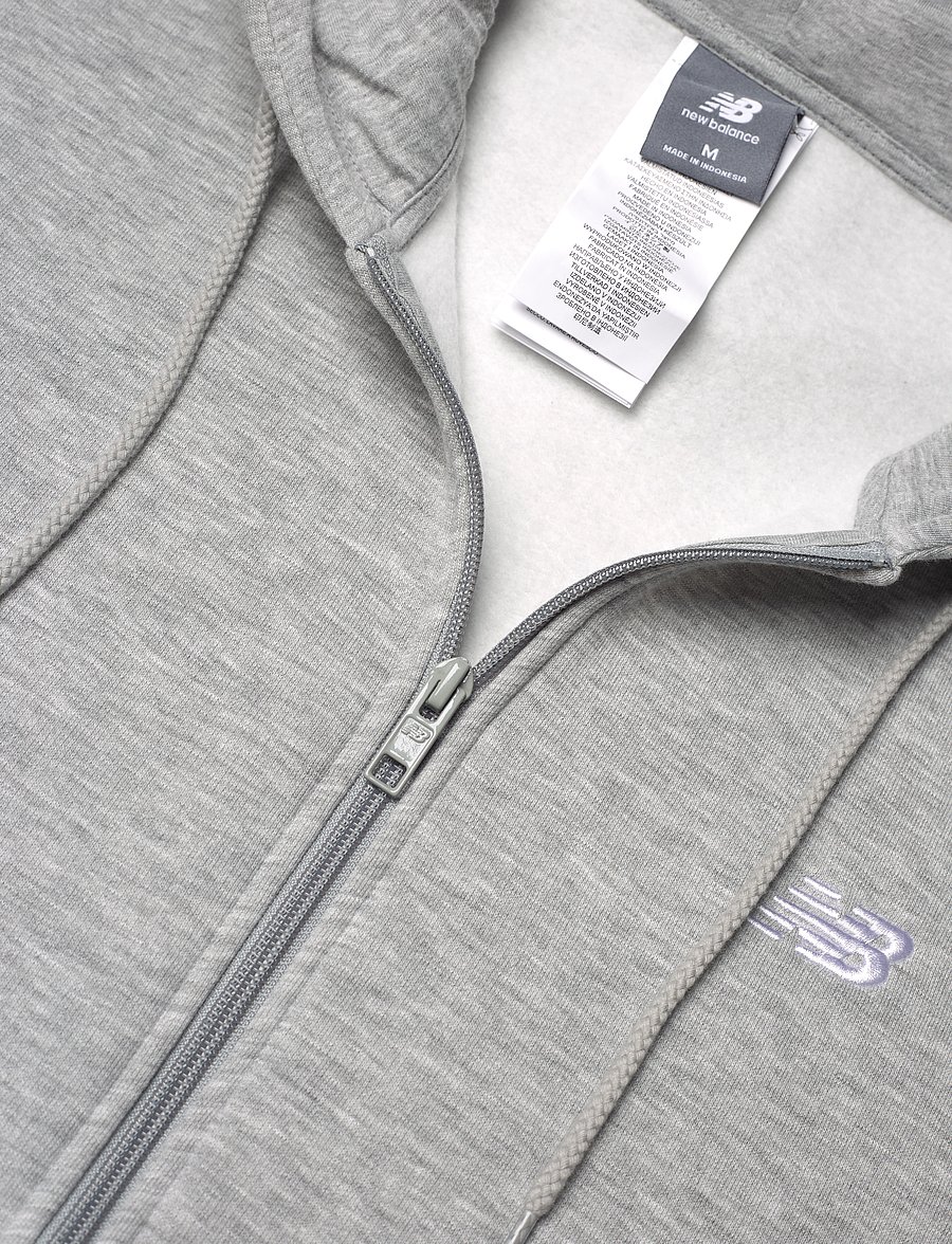 New Balance - Sport Essentials Logo Fleece Full Zip - overdele - athletic grey - 5