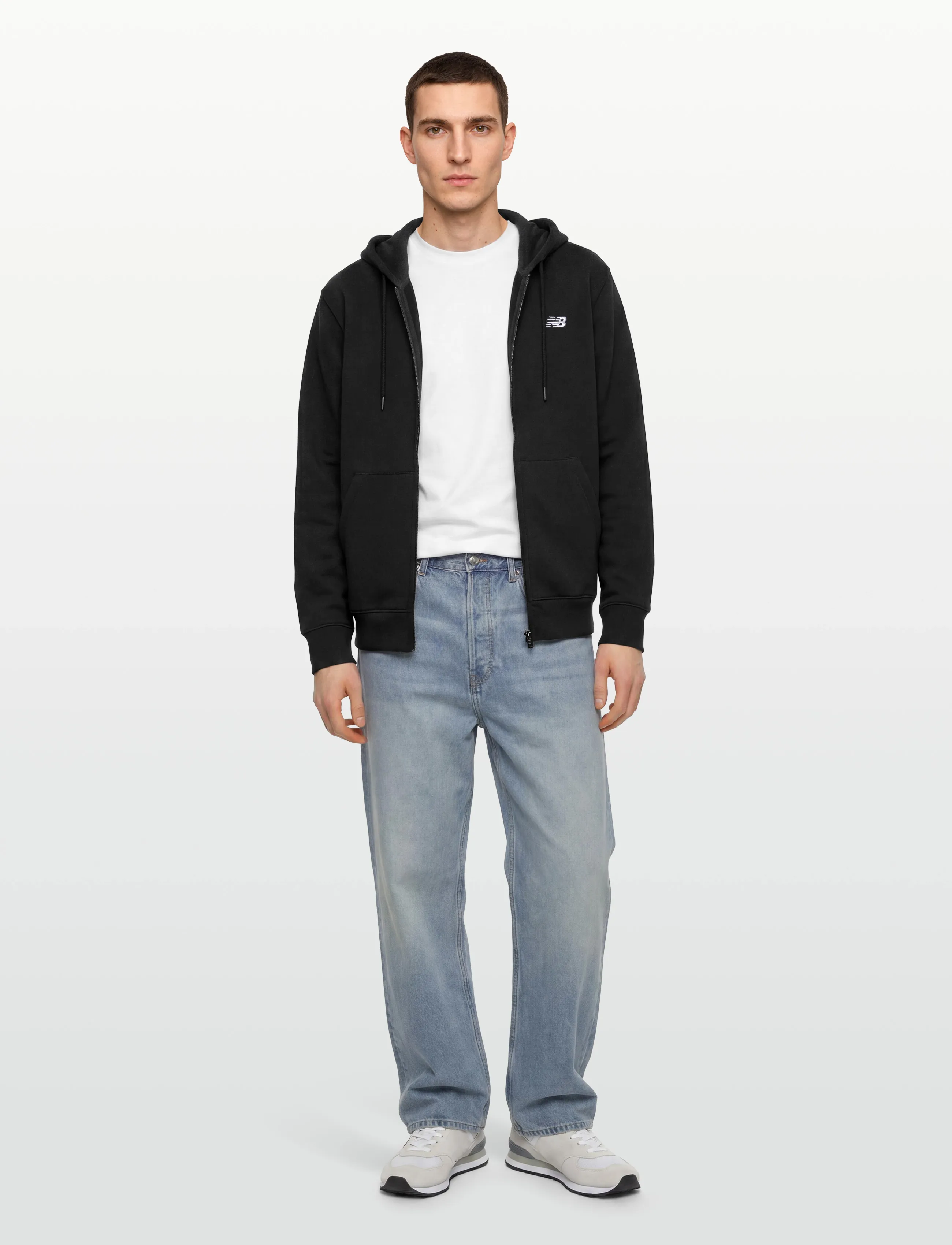 New Balance - Sport Essentials Logo Fleece Full Zip - overdeler - black - 0
