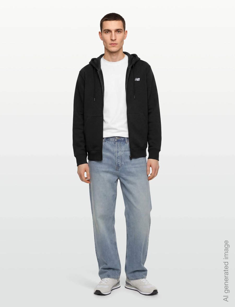 New Balance - Sport Essentials Logo Fleece Full Zip - sweatshirts - black - 0